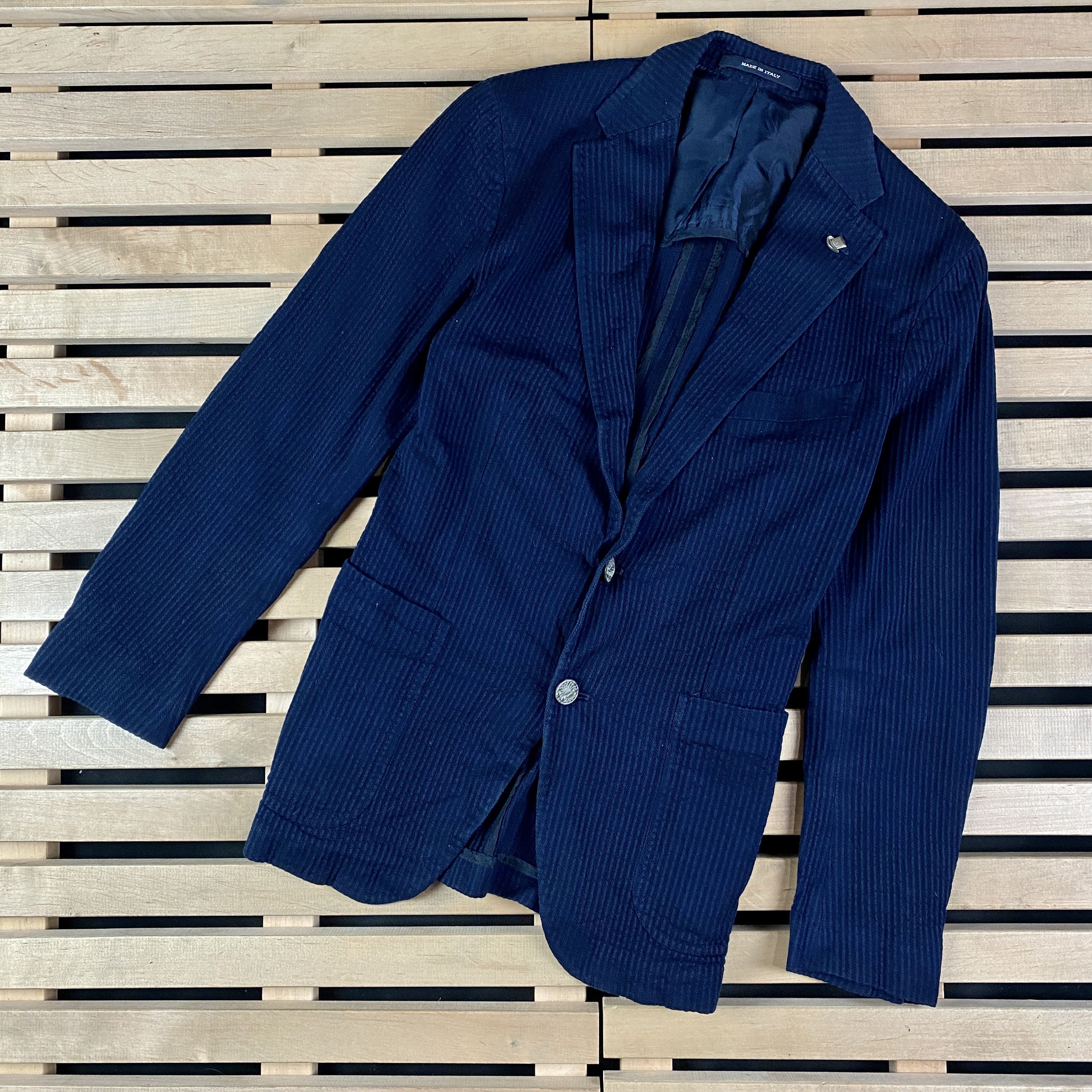 Tagliatore Men's Silk and Cotton Blazer Blue