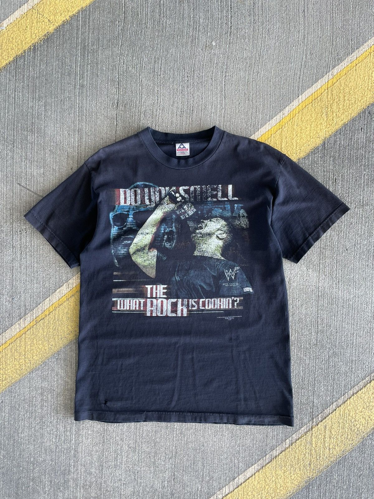 T-shirt Vintage WWF The Rock 2000 - 'Do You Smell What The Rock Is Cookin' - Taille XL