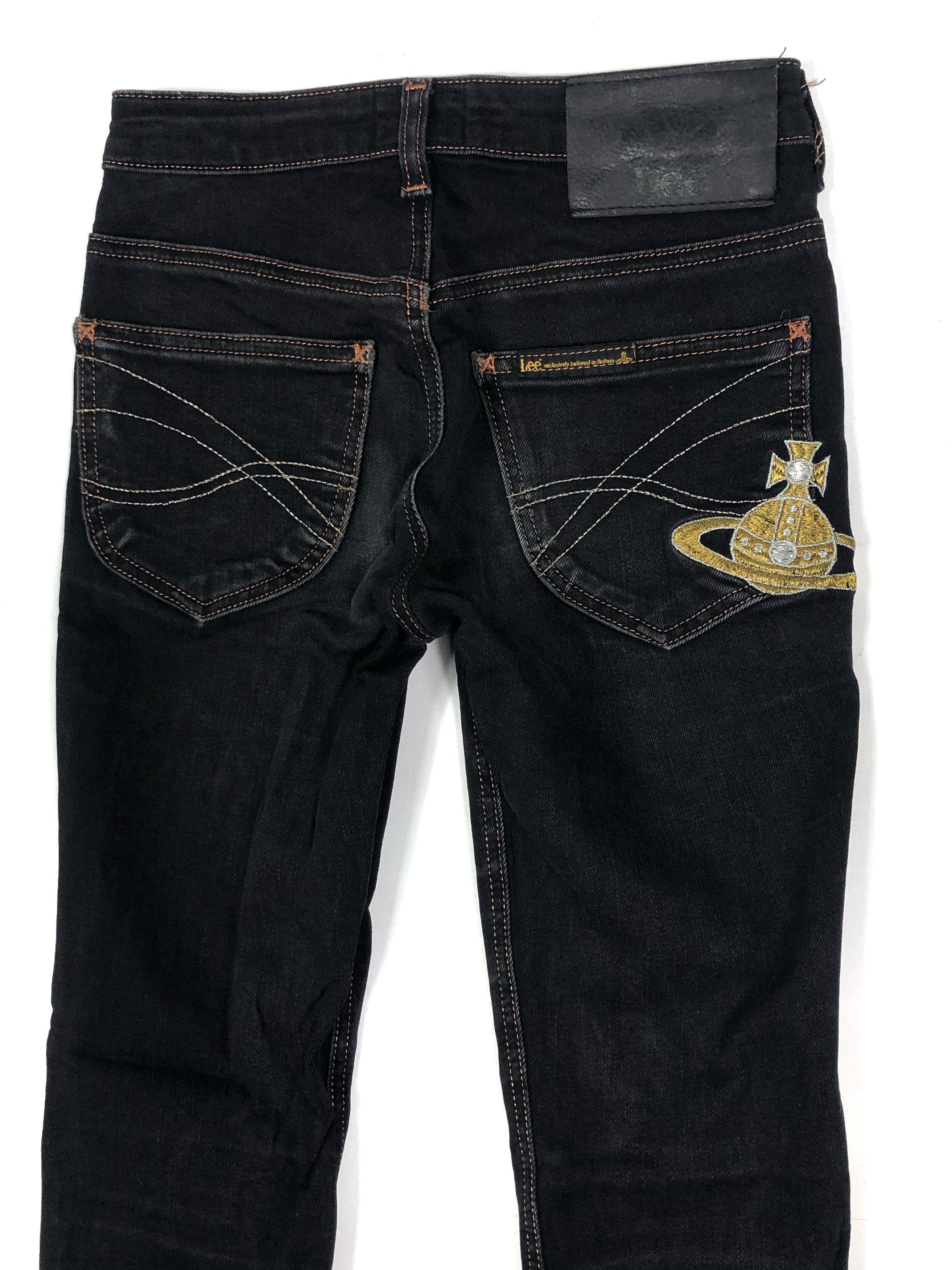 Lee × Vivienne Westwood VIVIENNE WESTWOOD X LEE BLACK SKINNY JEANS EMBROIDERY Size 24" / US 00 / IT 34 - 6 Thumbnail