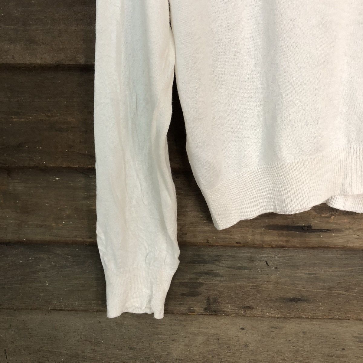 Homespun Knitwear × Japanese Brand Earth Music & Econology White Patterned Cardigans #7306 Size M / US 6-8 / IT 42-44 - 10 Thumbnail