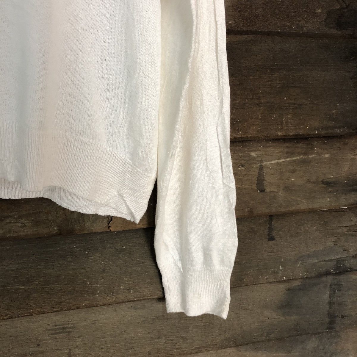 Homespun Knitwear × Japanese Brand Earth Music & Econology White Patterned Cardigans #7306 Size M / US 6-8 / IT 42-44 - 11 Thumbnail