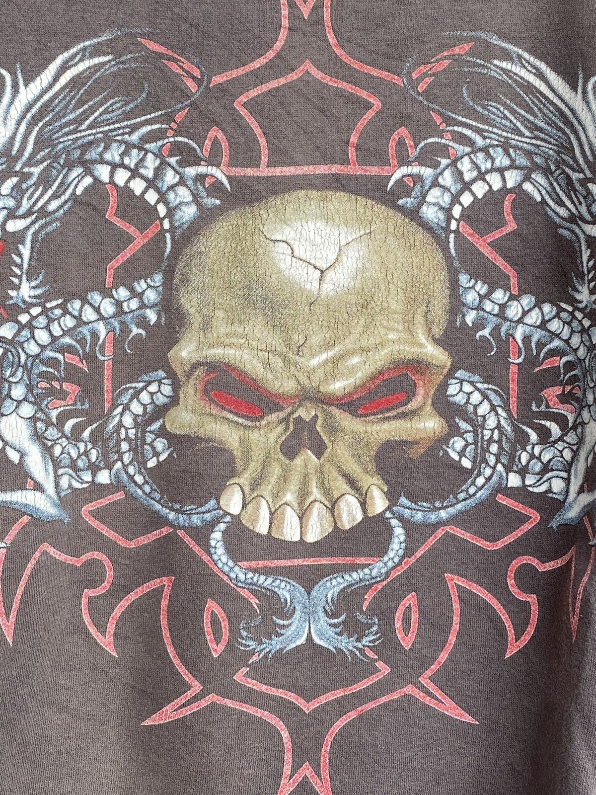 Japanese Brand Vintage Skulls Dragon Sun Faded /Number Travis Nine Scott Size US L / EU 52-54 / 3 - 4 Thumbnail