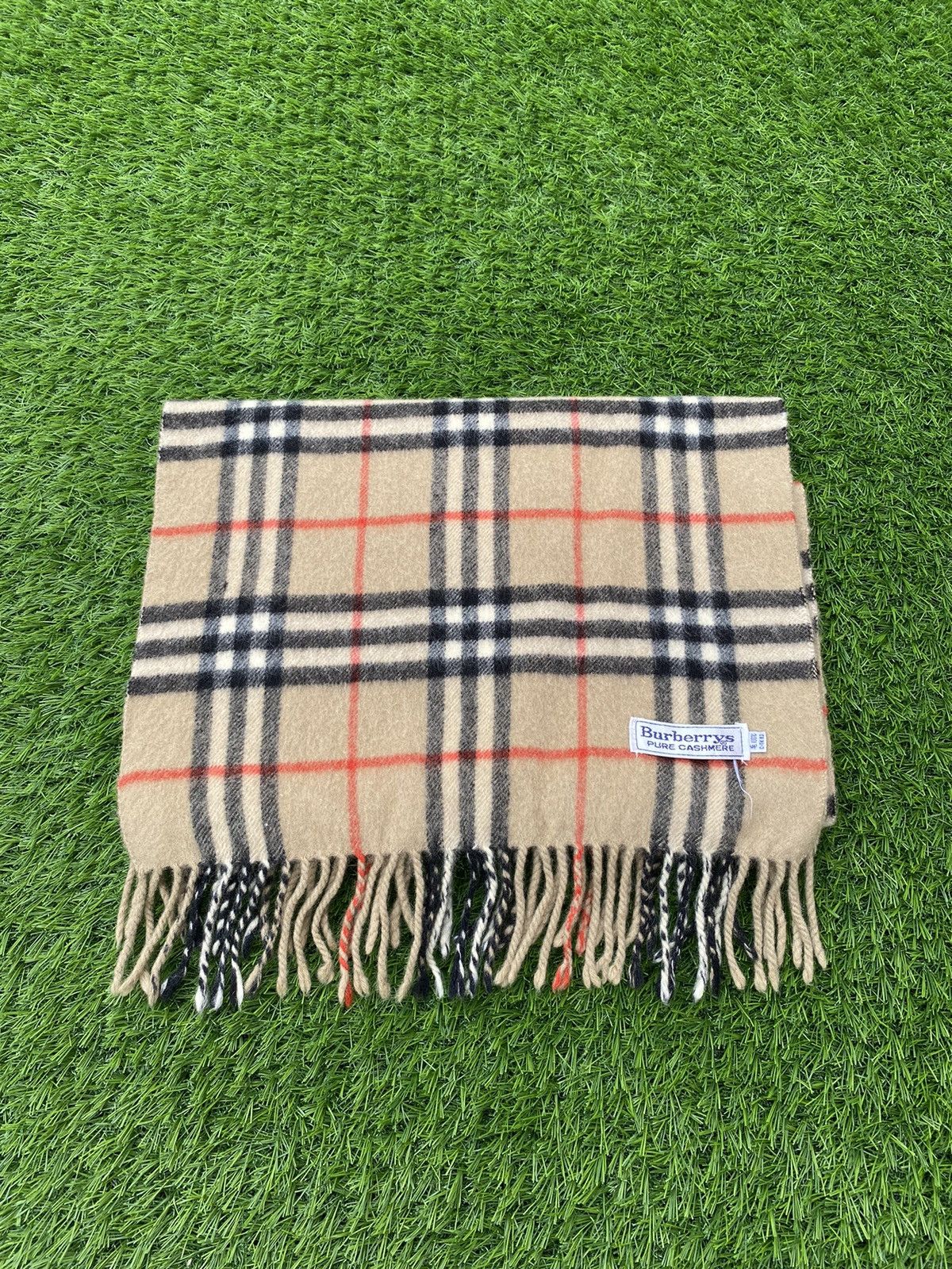 image of Vintage Burberrys Pure Cashmere Nova Check in Brown, Men's