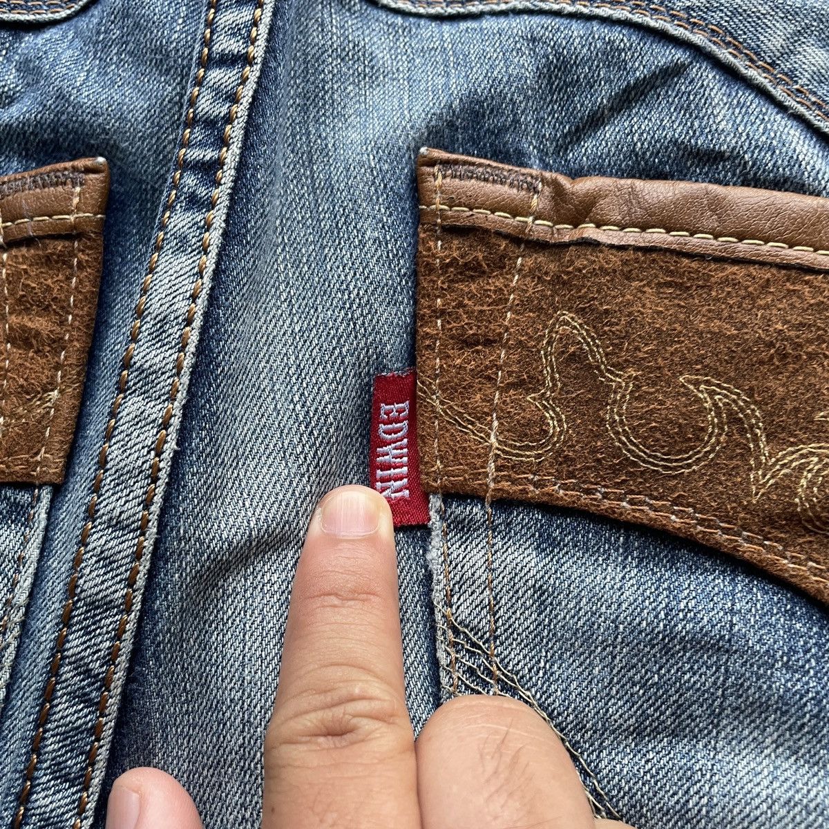 Japanese Brand Rare🔥 Edwin Exclusive Vintage Distressed Denim Pants Faded Size US 34 / EU 50 - 11 Thumbnail