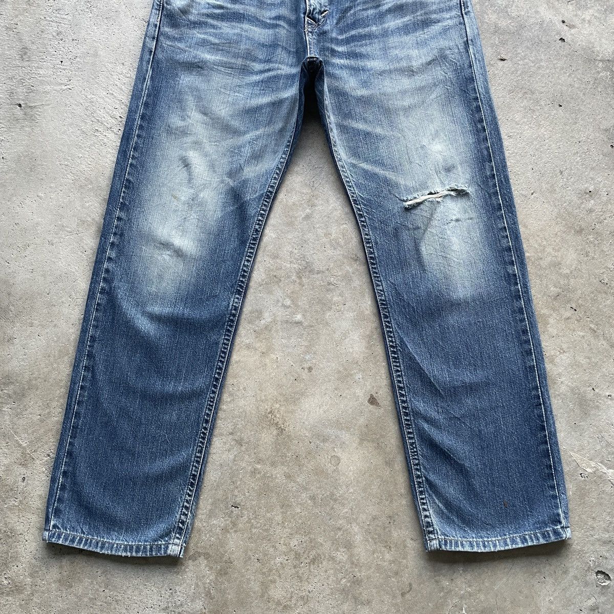 Japanese Brand Rare🔥 Edwin Exclusive Vintage Distressed Denim Pants Faded Size US 34 / EU 50 - 5 Thumbnail