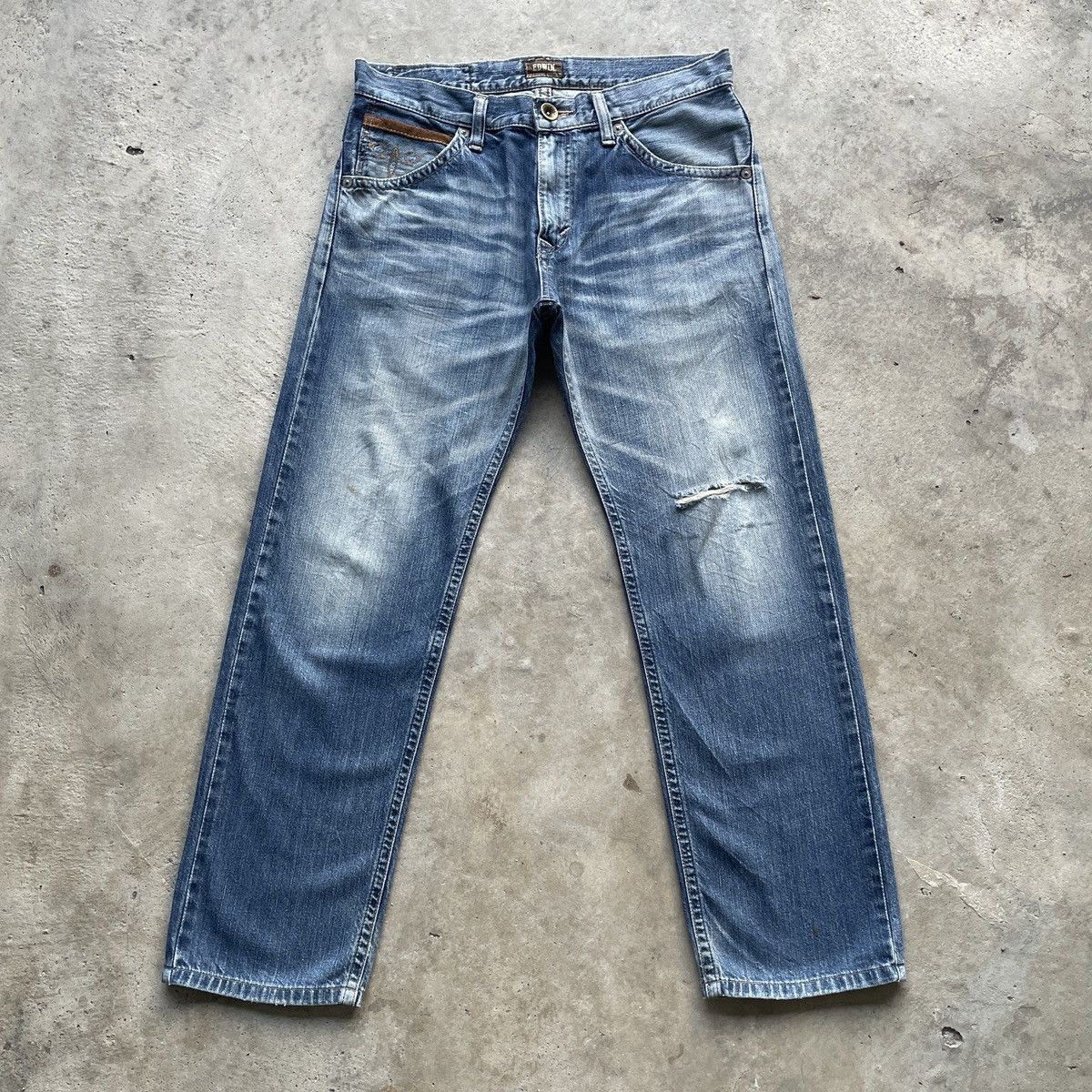 Japanese Brand Rare🔥 Edwin Exclusive Vintage Distressed Denim Pants Faded Size US 34 / EU 50 - 2 Thumbnail