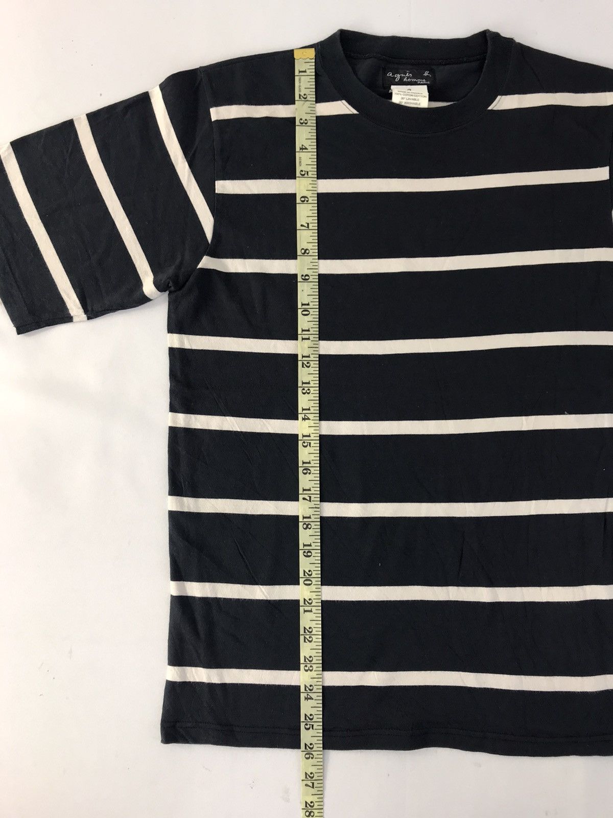 agnes b. Agnes B Homme Paris Striped Crewneck Printed Tee T-shirt Size US S / EU 44-46 / 1 - 8 Thumbnail