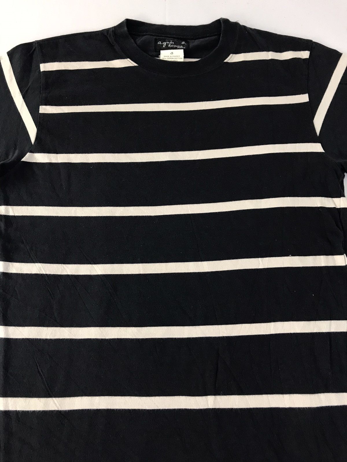 agnes b. Agnes B Homme Paris Striped Crewneck Printed Tee T-shirt Size US S / EU 44-46 / 1 - 3 Thumbnail