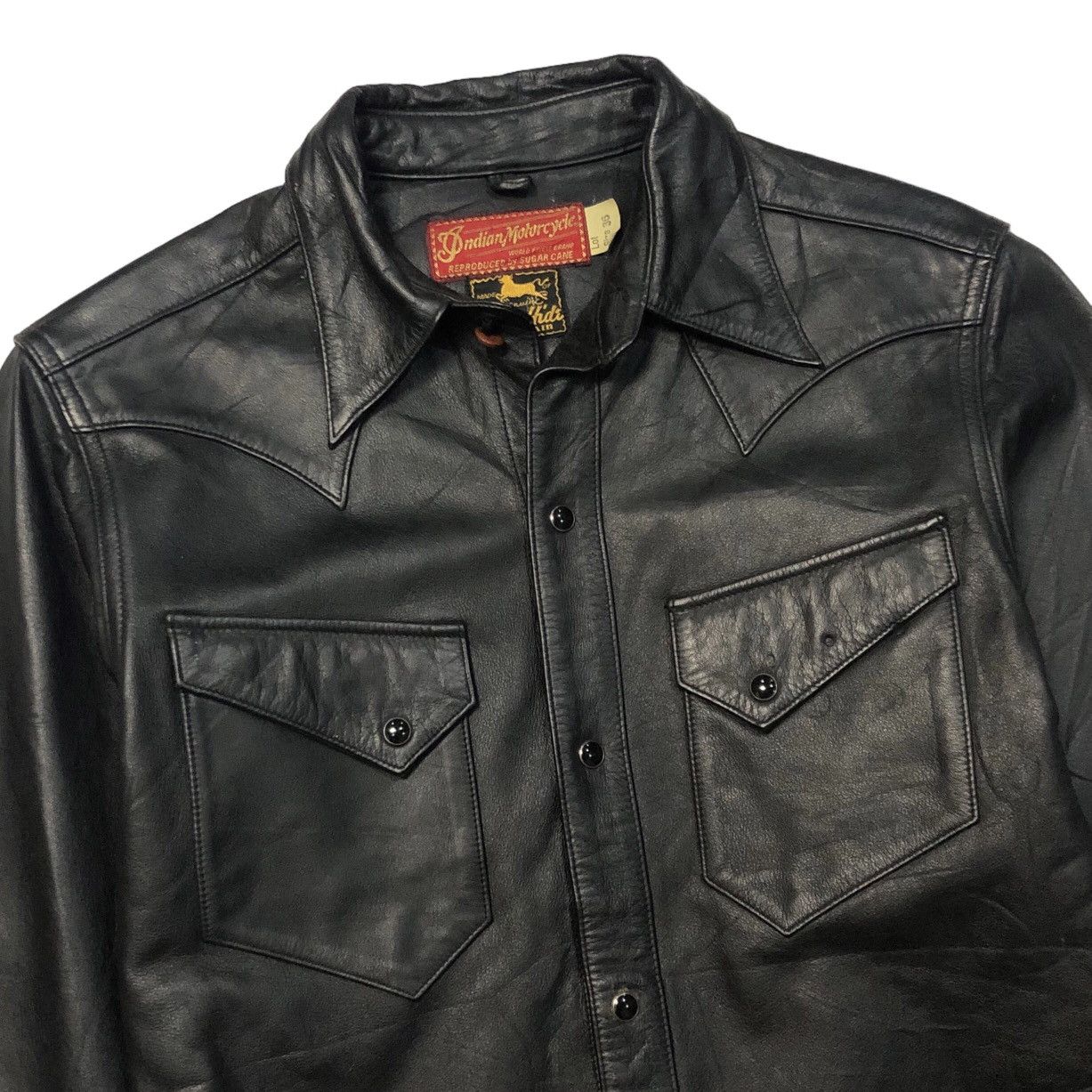 Indian Motorcycle × Sugar Cane × Toyo Enterprises Indian Motorcycle by Sugar Cane Western Shirt Leather Size US M / EU 48-50 / 2 - 4 Thumbnail