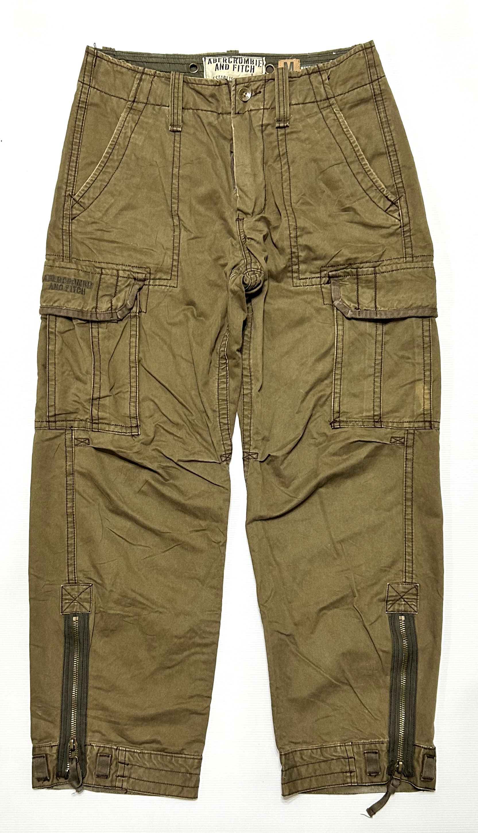 ABERCROMBIE CARGO POCKET ZIPPER BUSH ARMY PANTS