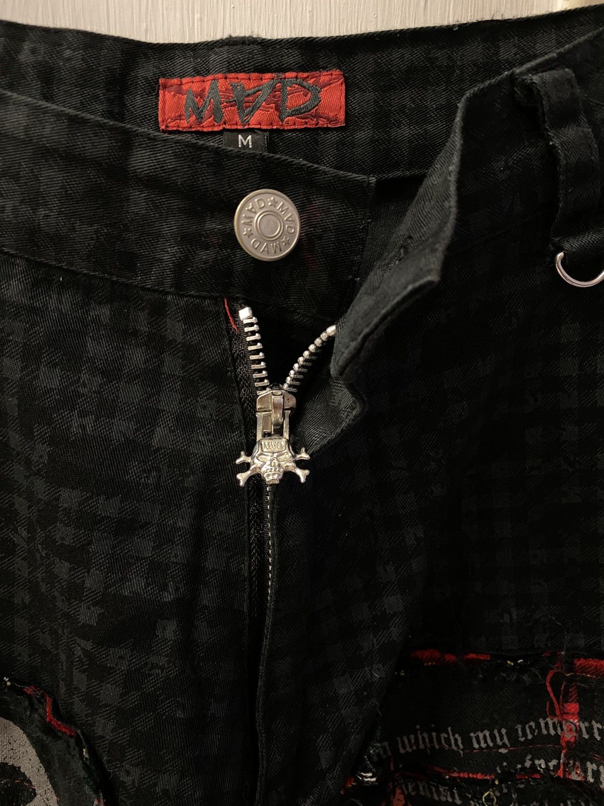 If Six Was Nine × Japanese Brand × Le Grande Bleu (L.G.B.) 🔥🔥💰💰Madpunks distressed scab patchwork flared pants Size US 29 - 10 Thumbnail