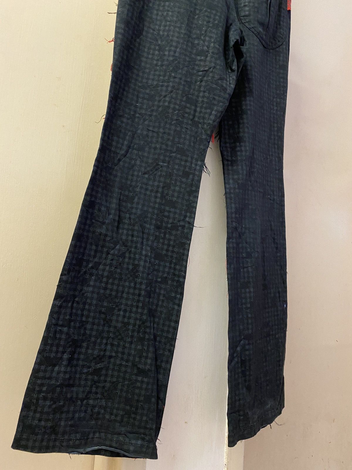 If Six Was Nine × Japanese Brand × Le Grande Bleu (L.G.B.) 🔥🔥💰💰Madpunks distressed scab patchwork flared pants Size US 29 - 8 Thumbnail