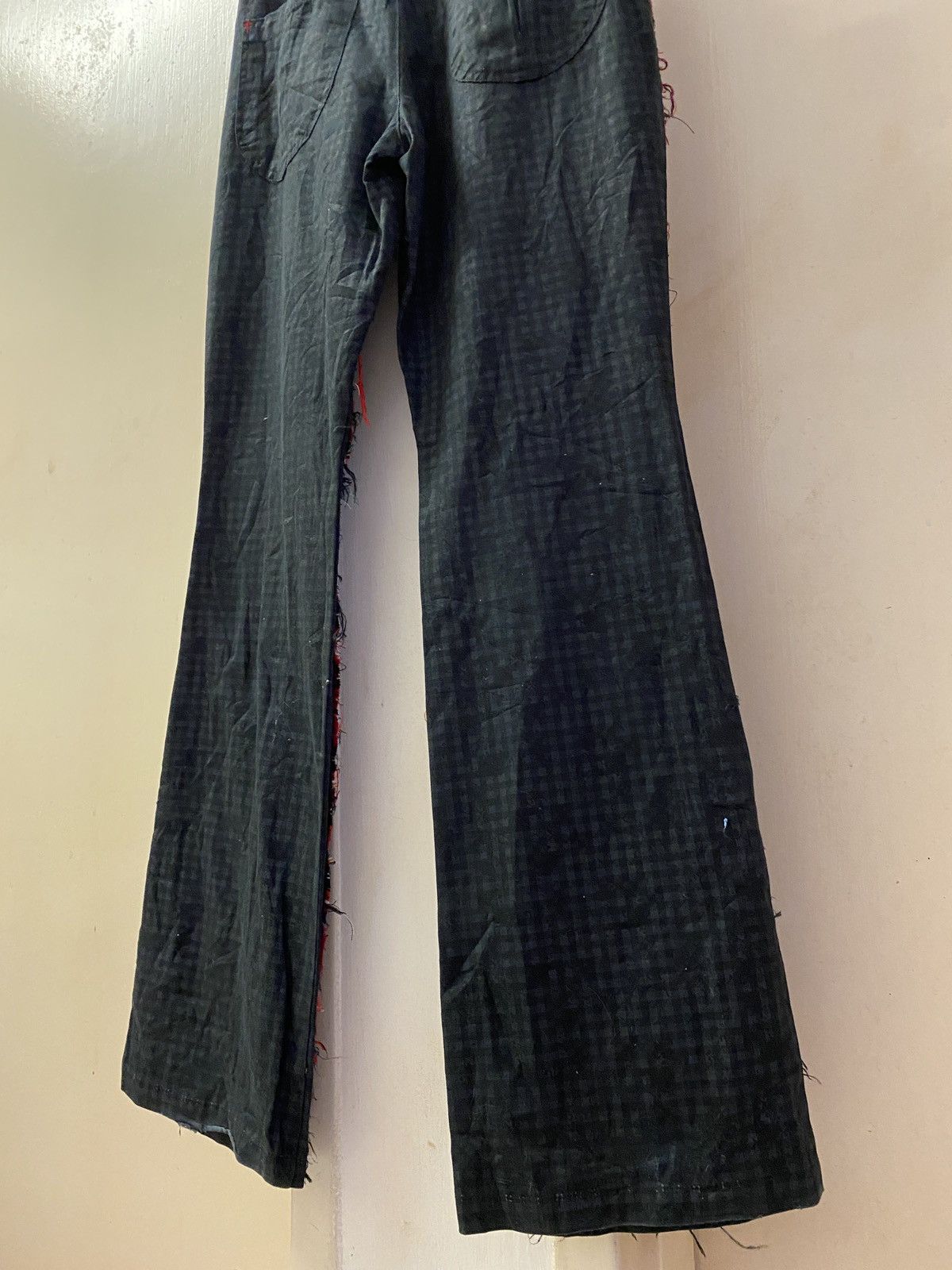If Six Was Nine × Japanese Brand × Le Grande Bleu (L.G.B.) 🔥🔥💰💰Madpunks distressed scab patchwork flared pants Size US 29 - 9 Thumbnail