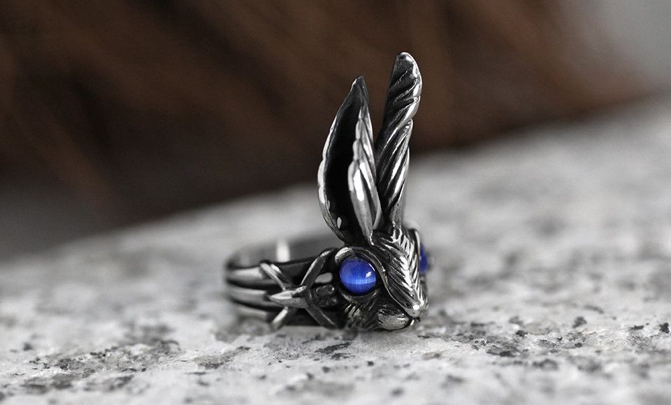Jewelry Blue Eye Rabbit Ring Size ONE SIZE - 2 Thumbnail