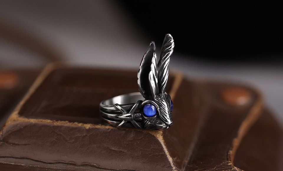 Jewelry Blue Eye Rabbit Ring Size ONE SIZE - 1 Thumbnail