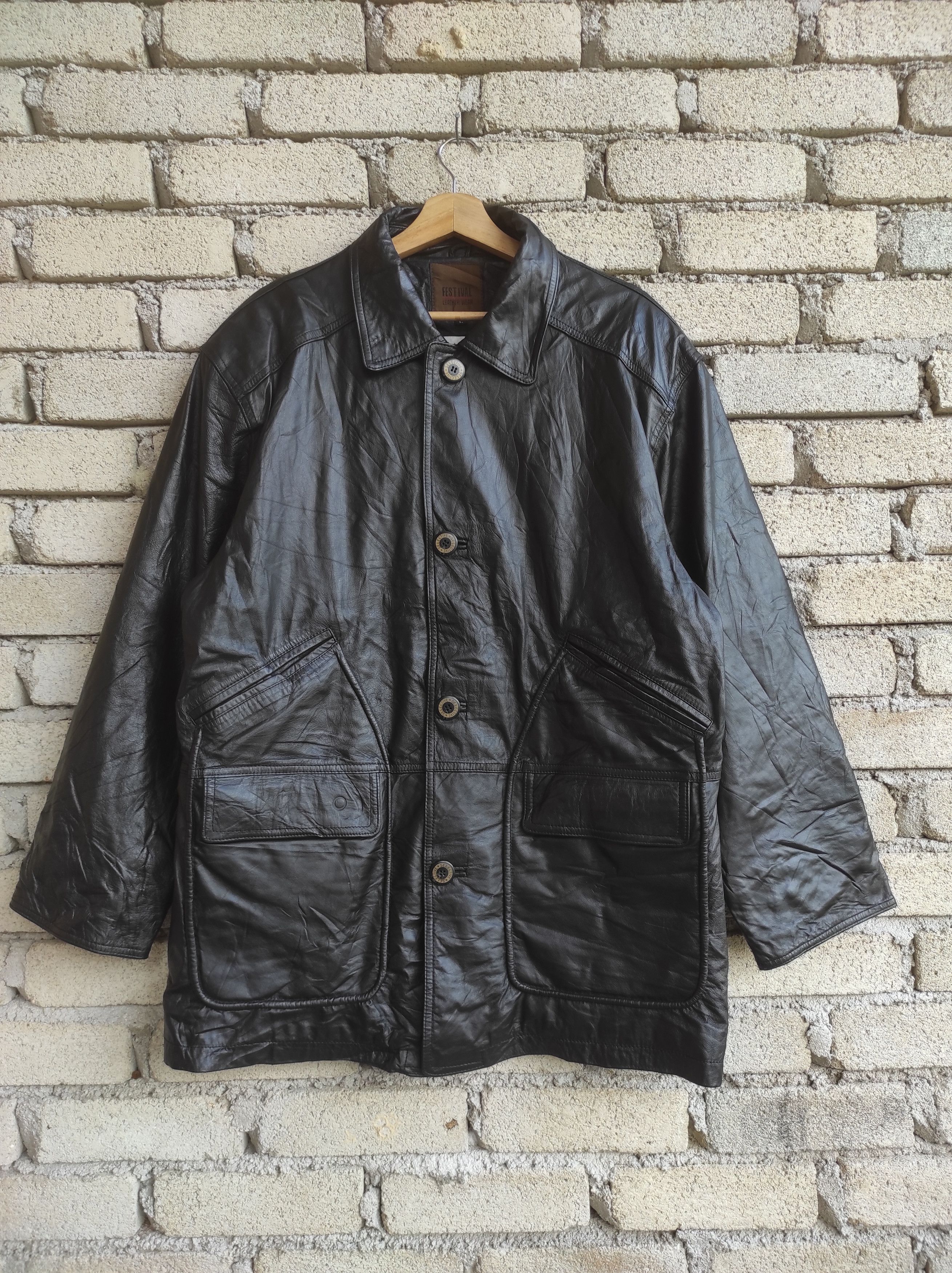 FESTIVAL LEATHER WEAR SELECTIVE RETRO STYLE LEATHER JACKET