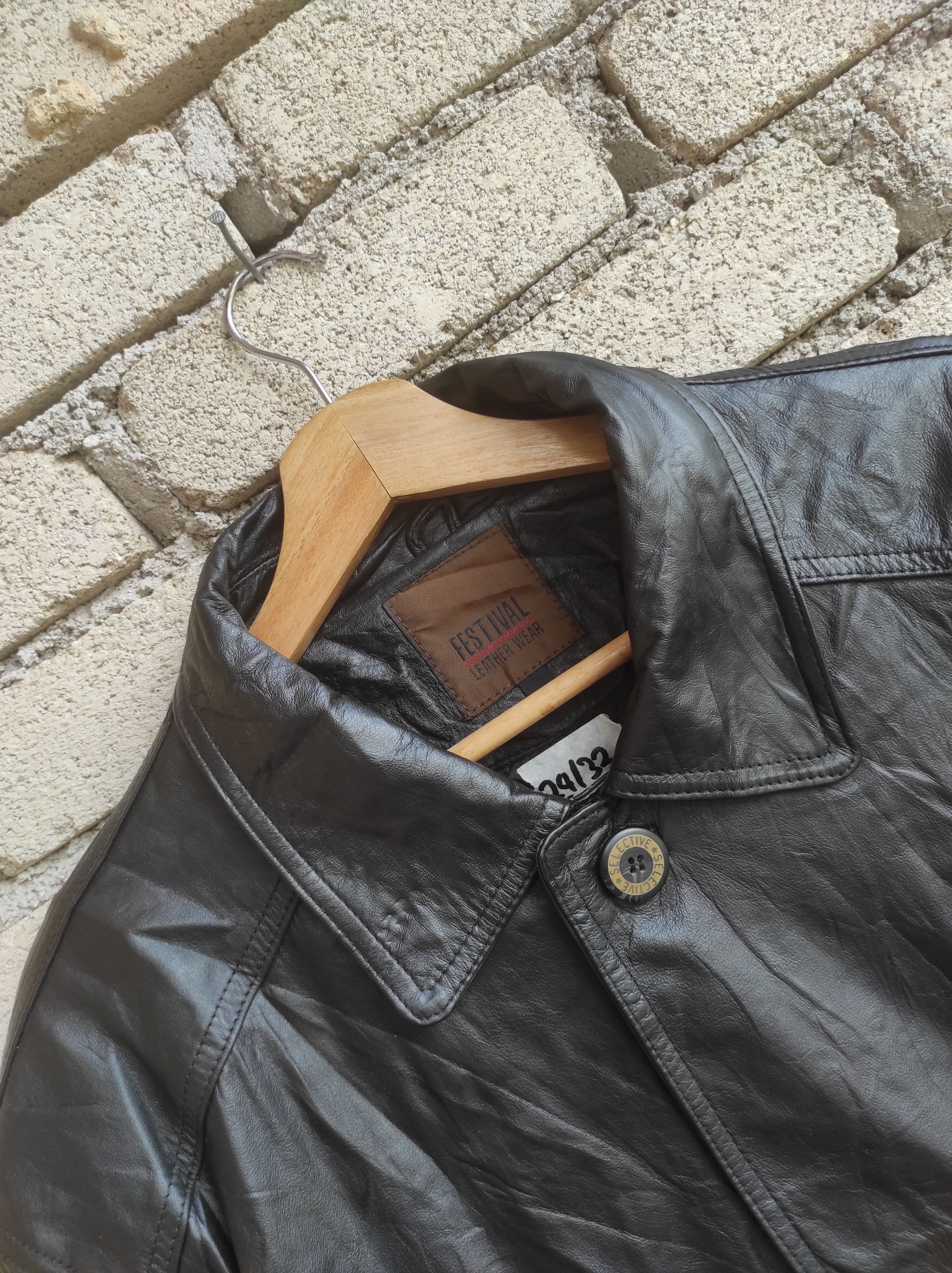 FESTIVAL LEATHER WEAR SELECTIVE RETRO STYLE LEATHER JACKET