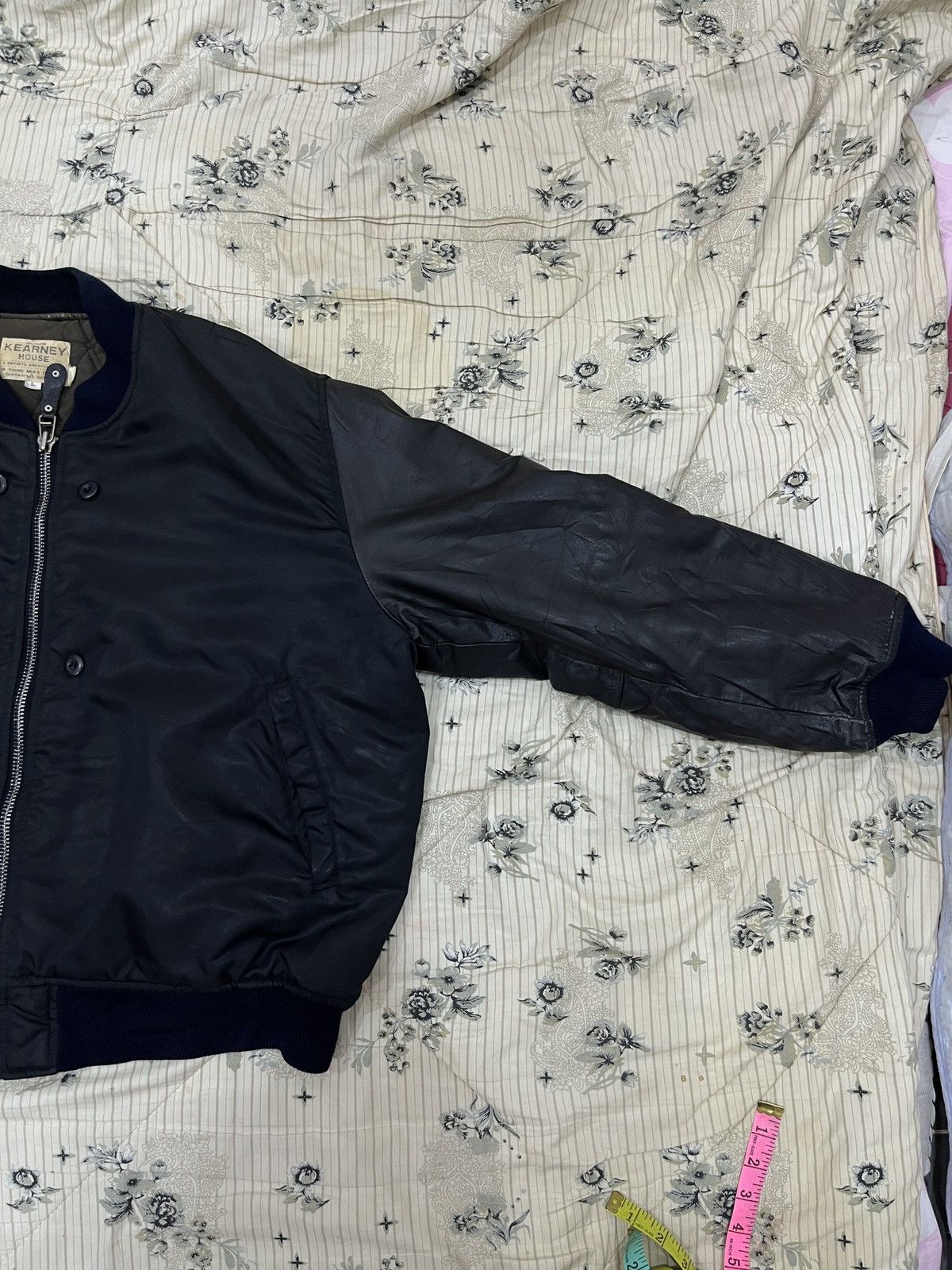 Vintage (Eeee). VINTAGE KEARNY HOUSE LEATHER SLEEVE BOMBER JACKET Size US L / EU 52-54 / 3 - 4 Thumbnail