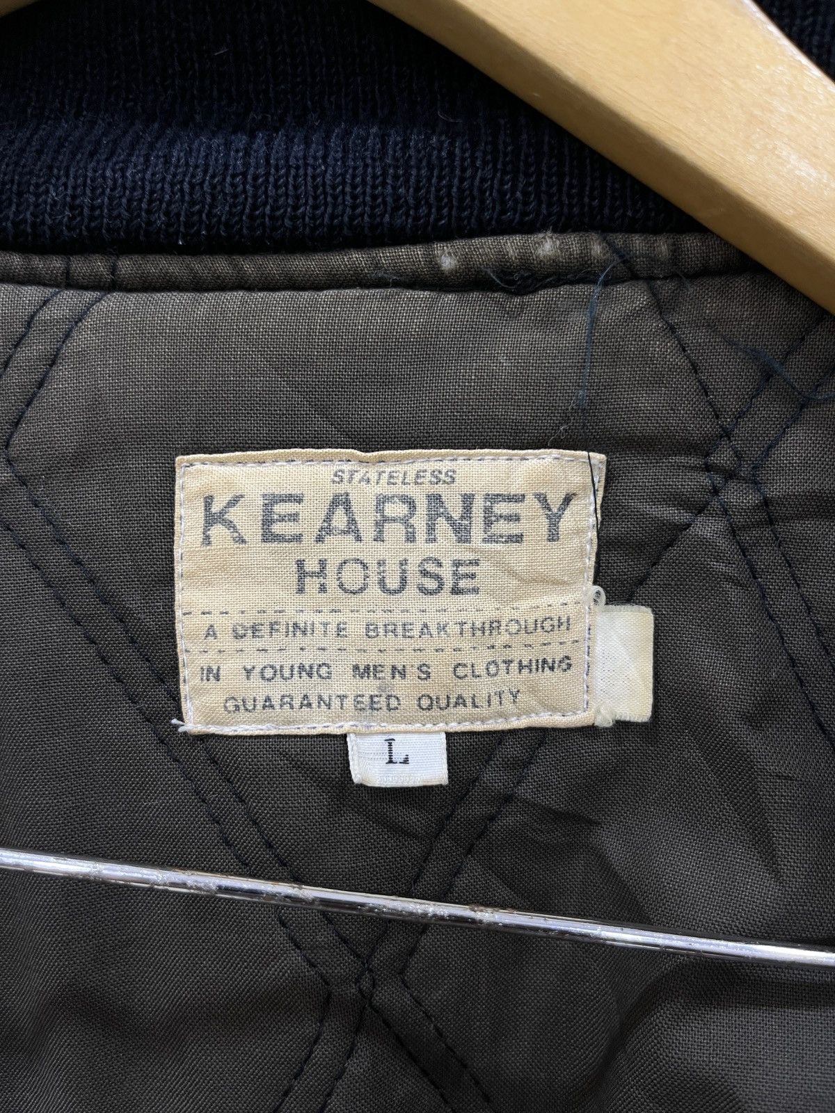 Vintage (Eeee). VINTAGE KEARNY HOUSE LEATHER SLEEVE BOMBER JACKET Size US L / EU 52-54 / 3 - 8 Thumbnail