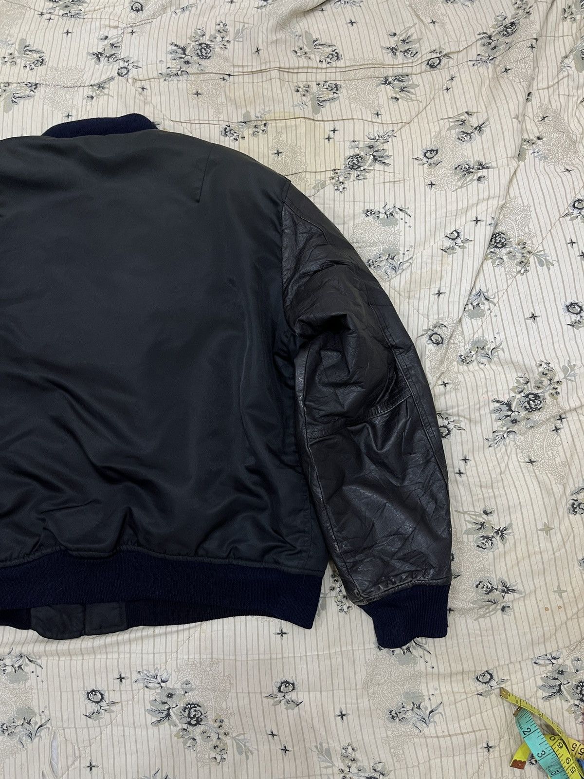 Vintage (Eeee). VINTAGE KEARNY HOUSE LEATHER SLEEVE BOMBER JACKET Size US L / EU 52-54 / 3 - 6 Thumbnail