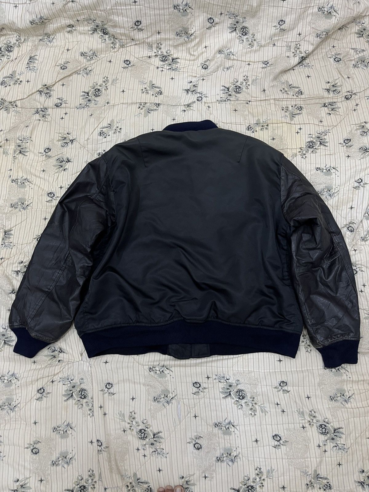 Vintage (Eeee). VINTAGE KEARNY HOUSE LEATHER SLEEVE BOMBER JACKET Size US L / EU 52-54 / 3 - 2 Thumbnail