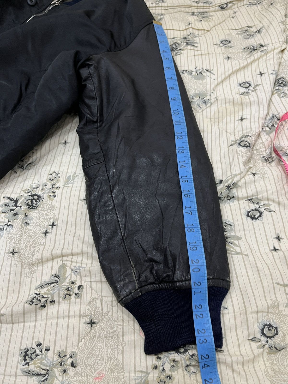 Vintage (Eeee). VINTAGE KEARNY HOUSE LEATHER SLEEVE BOMBER JACKET Size US L / EU 52-54 / 3 - 20 Thumbnail