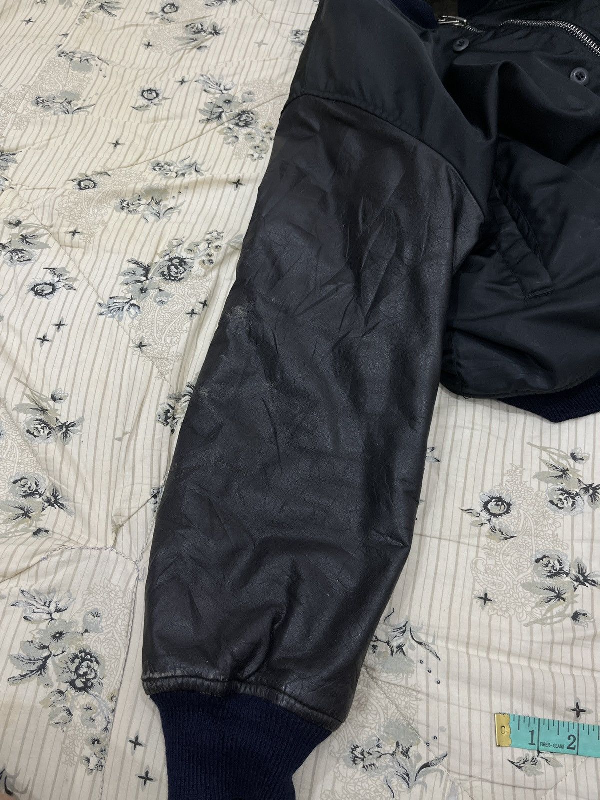 Vintage (Eeee). VINTAGE KEARNY HOUSE LEATHER SLEEVE BOMBER JACKET Size US L / EU 52-54 / 3 - 18 Thumbnail