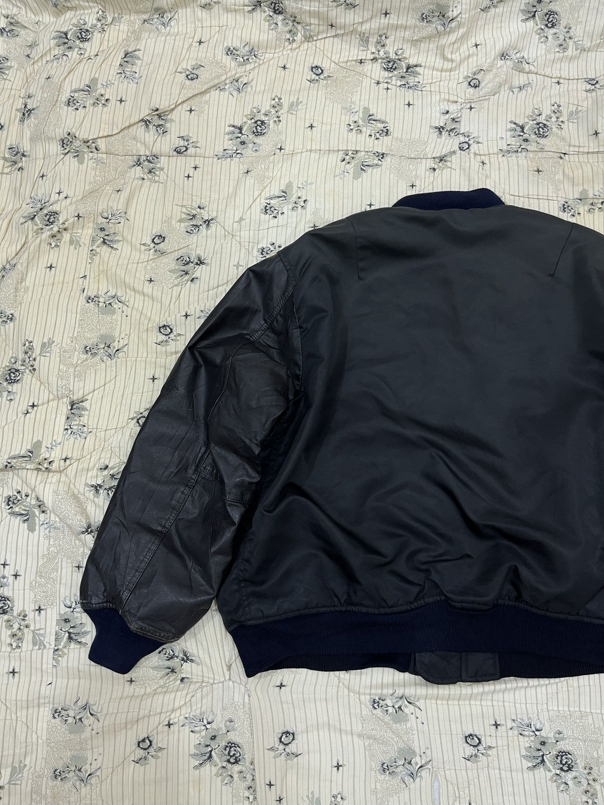 Vintage (Eeee). VINTAGE KEARNY HOUSE LEATHER SLEEVE BOMBER JACKET Size US L / EU 52-54 / 3 - 5 Thumbnail