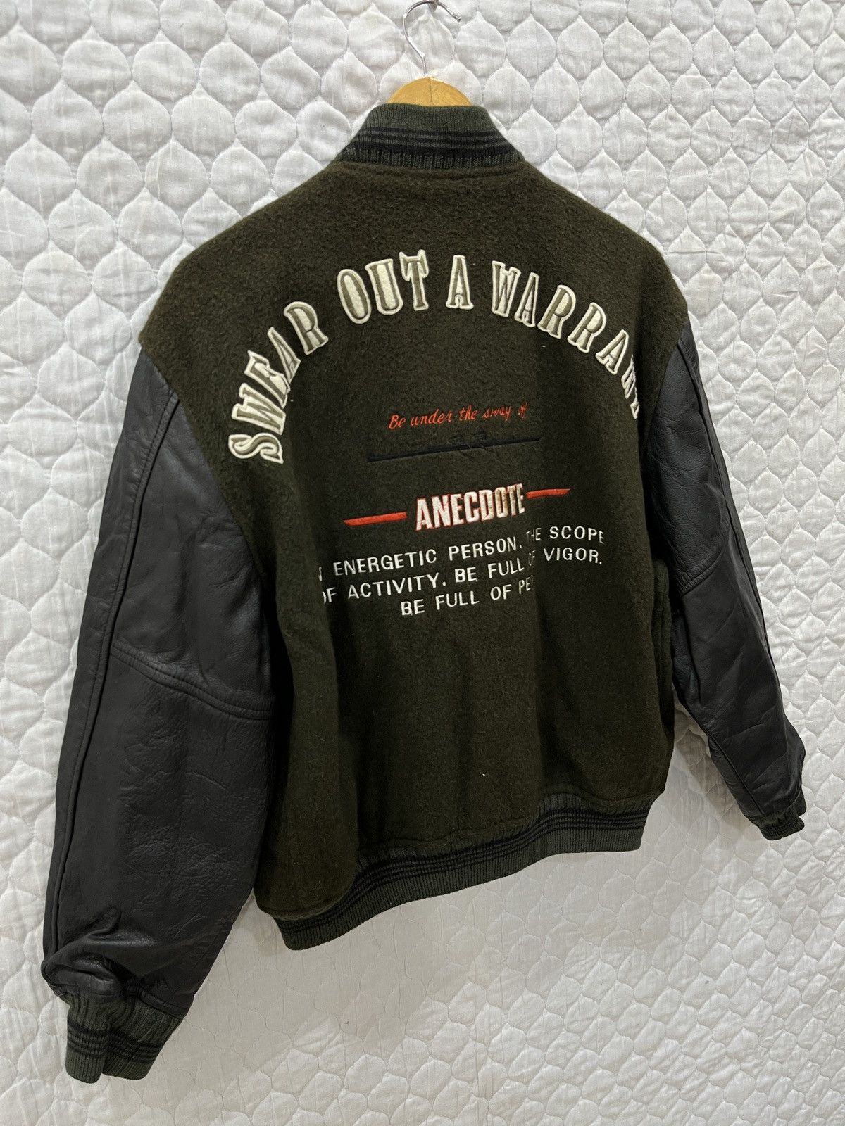 Japanese Brand (Eeee). VINTAGE SWEAR OUT OF WARRANT VARSITY JACKET Size US M / EU 48-50 / 2 - 3 Thumbnail