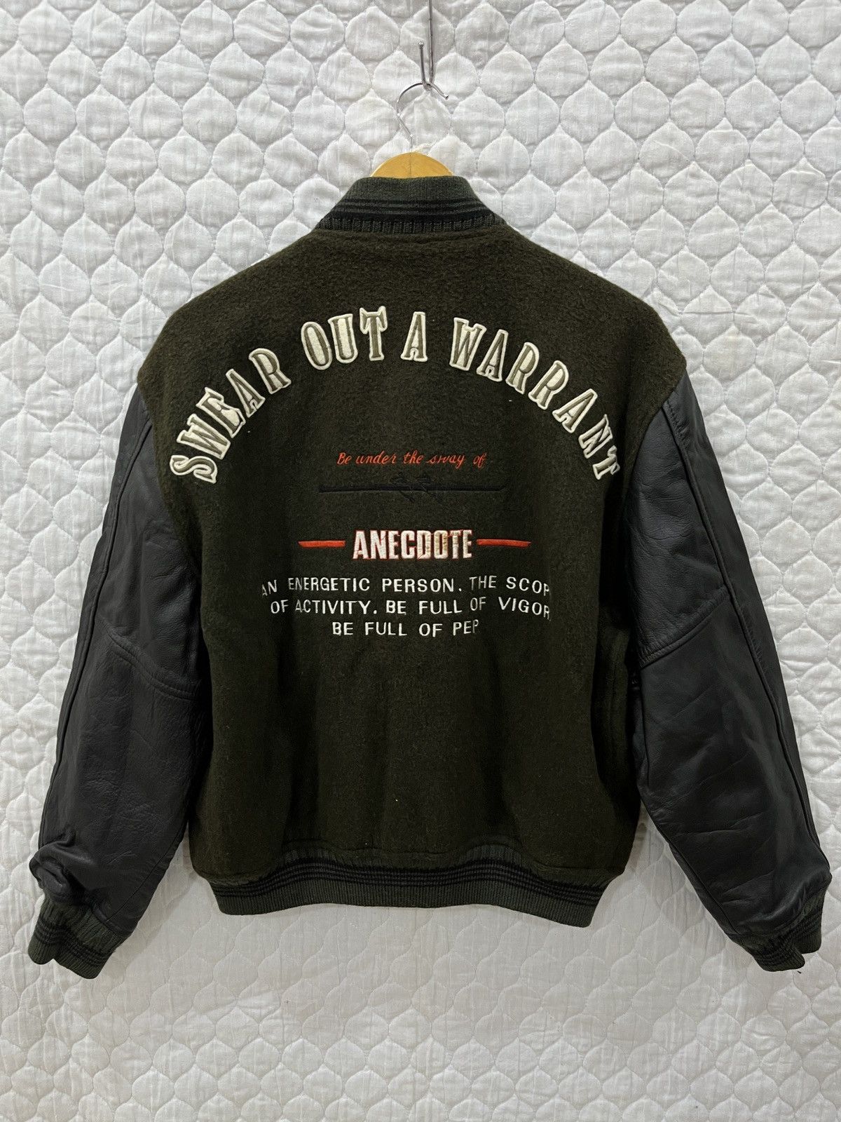 Japanese Brand (Eeee). VINTAGE SWEAR OUT OF WARRANT VARSITY JACKET Size US M / EU 48-50 / 2 - 1 Thumbnail