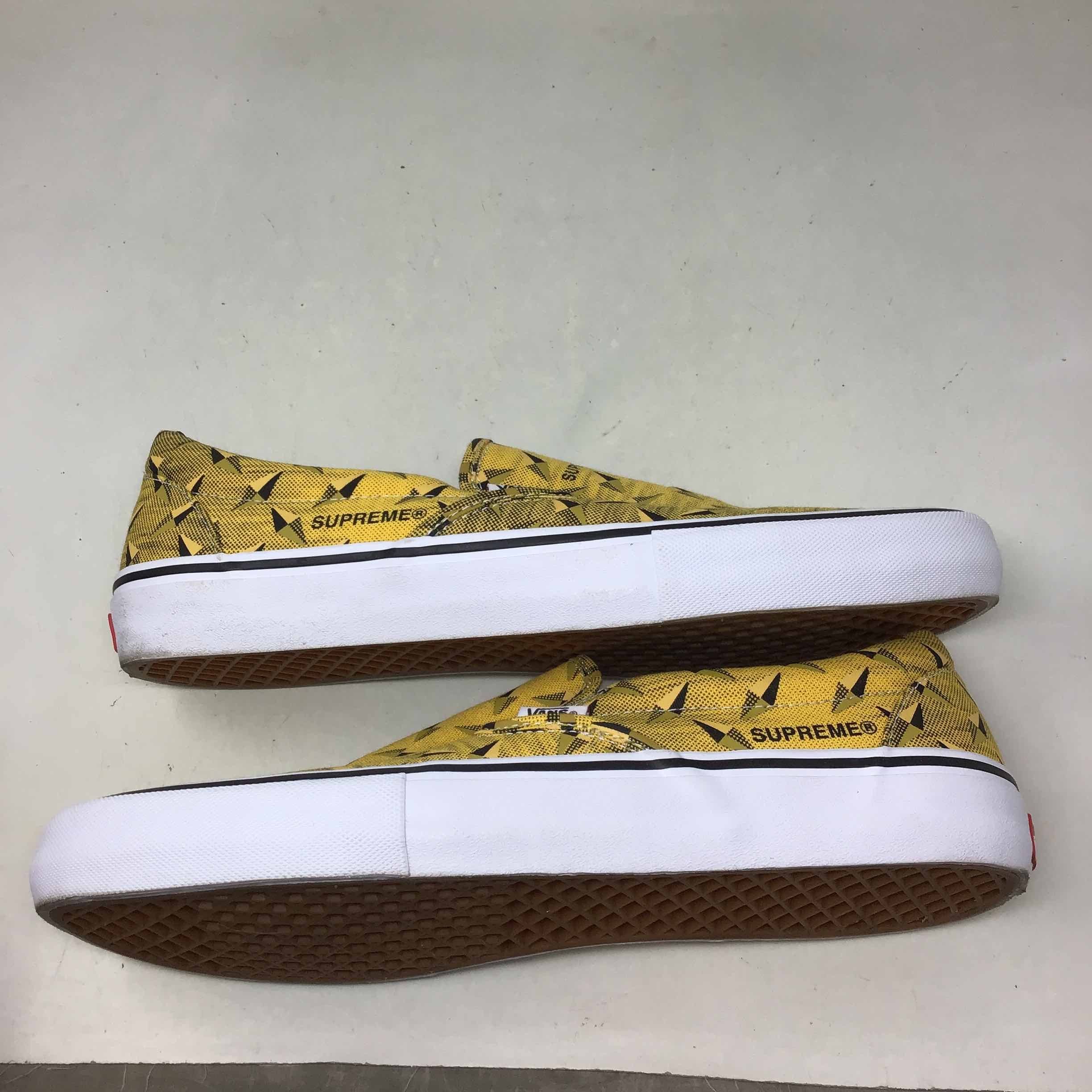 Vans Supreme x Classic Slip-On Pro Diamond Plate Yellow | Grailed