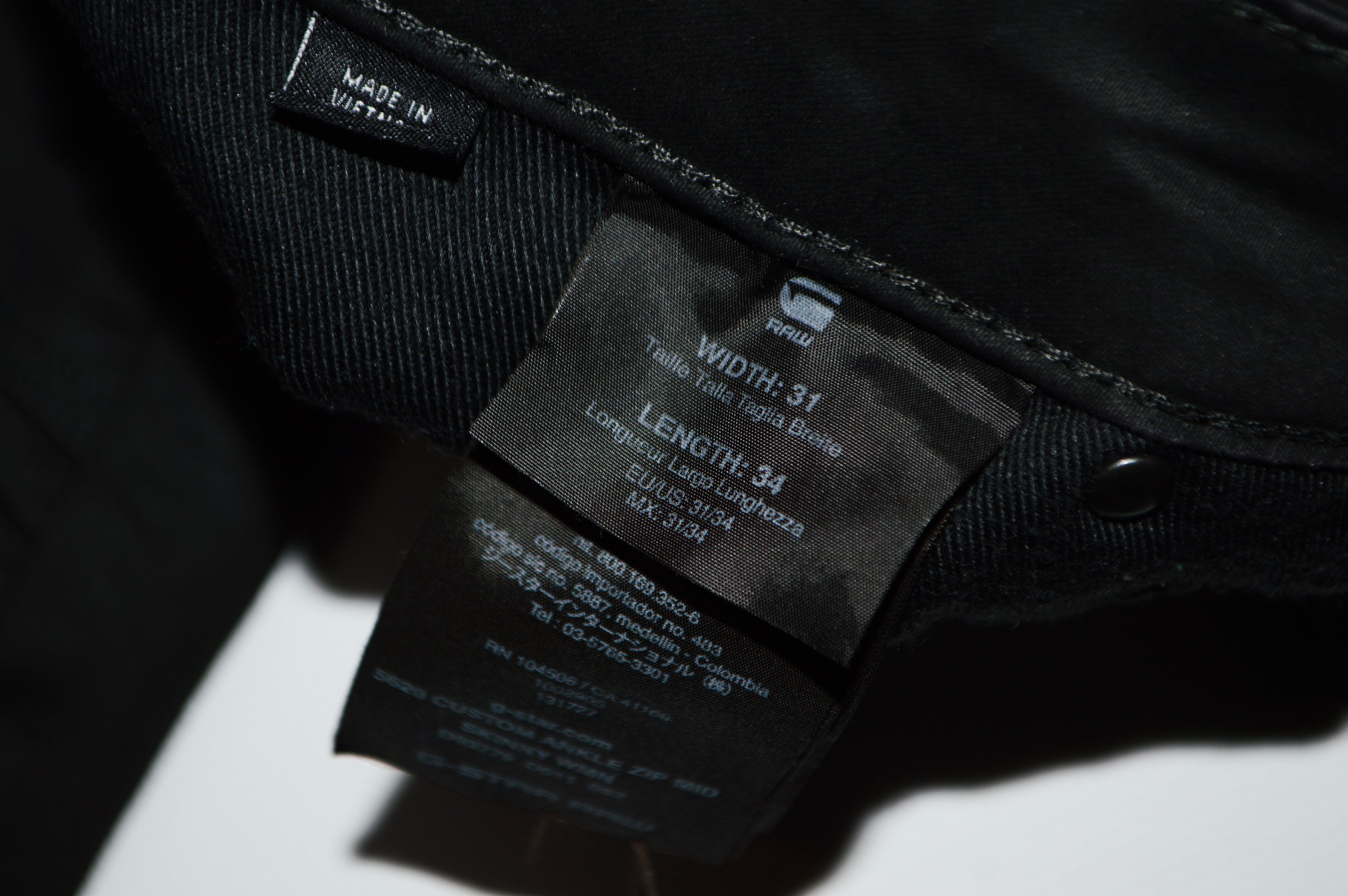 G-Star G-Star Raw 5620 Custom Ankle Zip Mid Black Jeans Size 31" - 9 Thumbnail