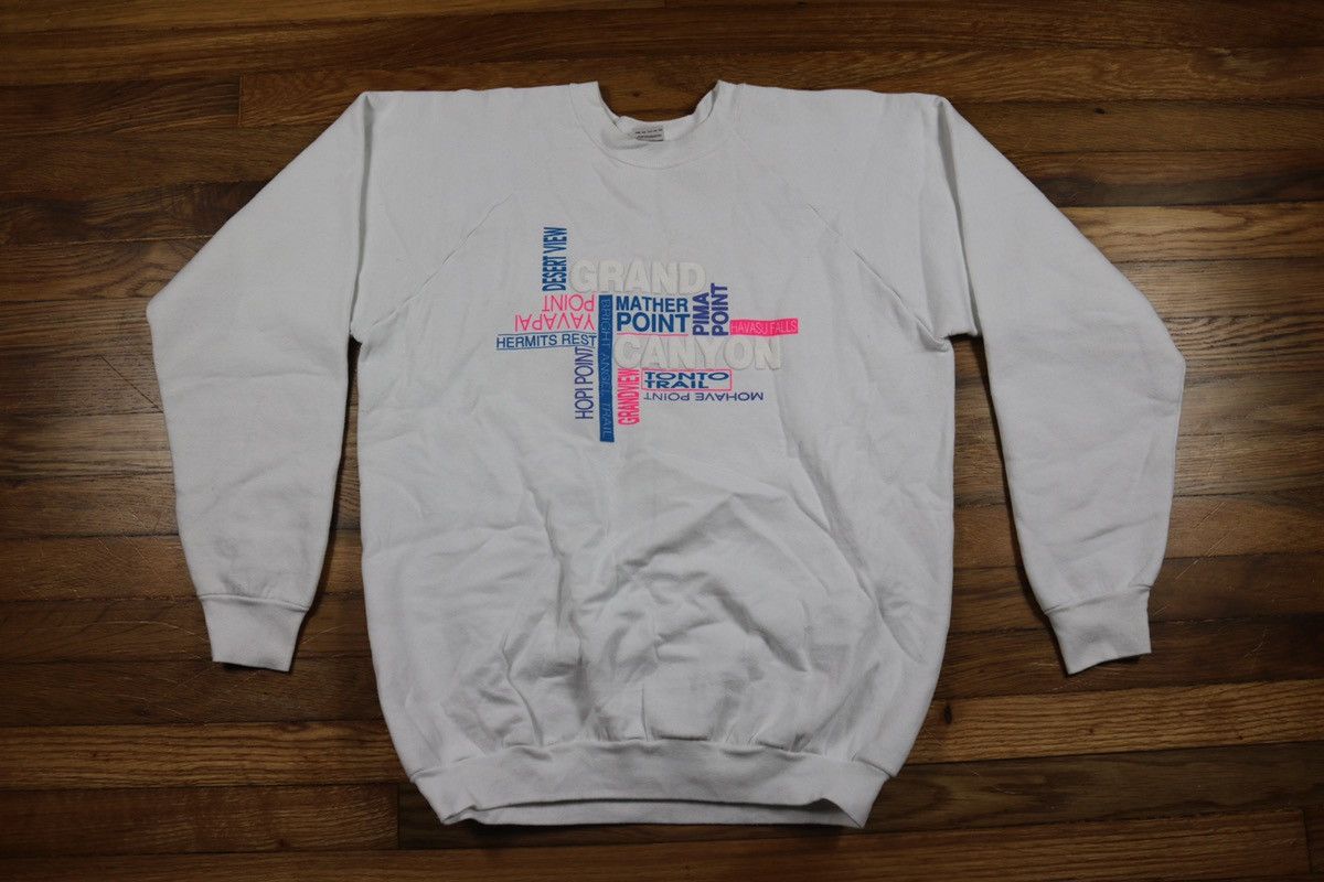 Fruit Of The Loom × Vintage 90s Grand Canyon Puff Print Sweater Size US XL / EU 56 / 4 - 3 Thumbnail