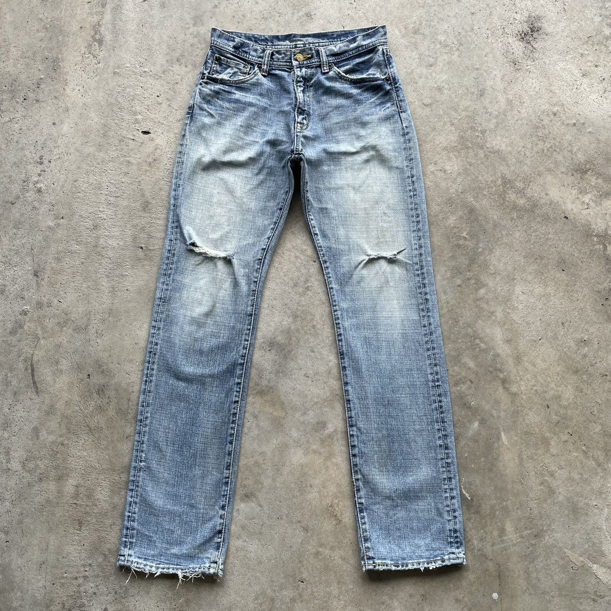 Japanese Brand Vintage Japanese Brand Faded Distressed Denim Jeans Pants Size US 29 - 1 Thumbnail