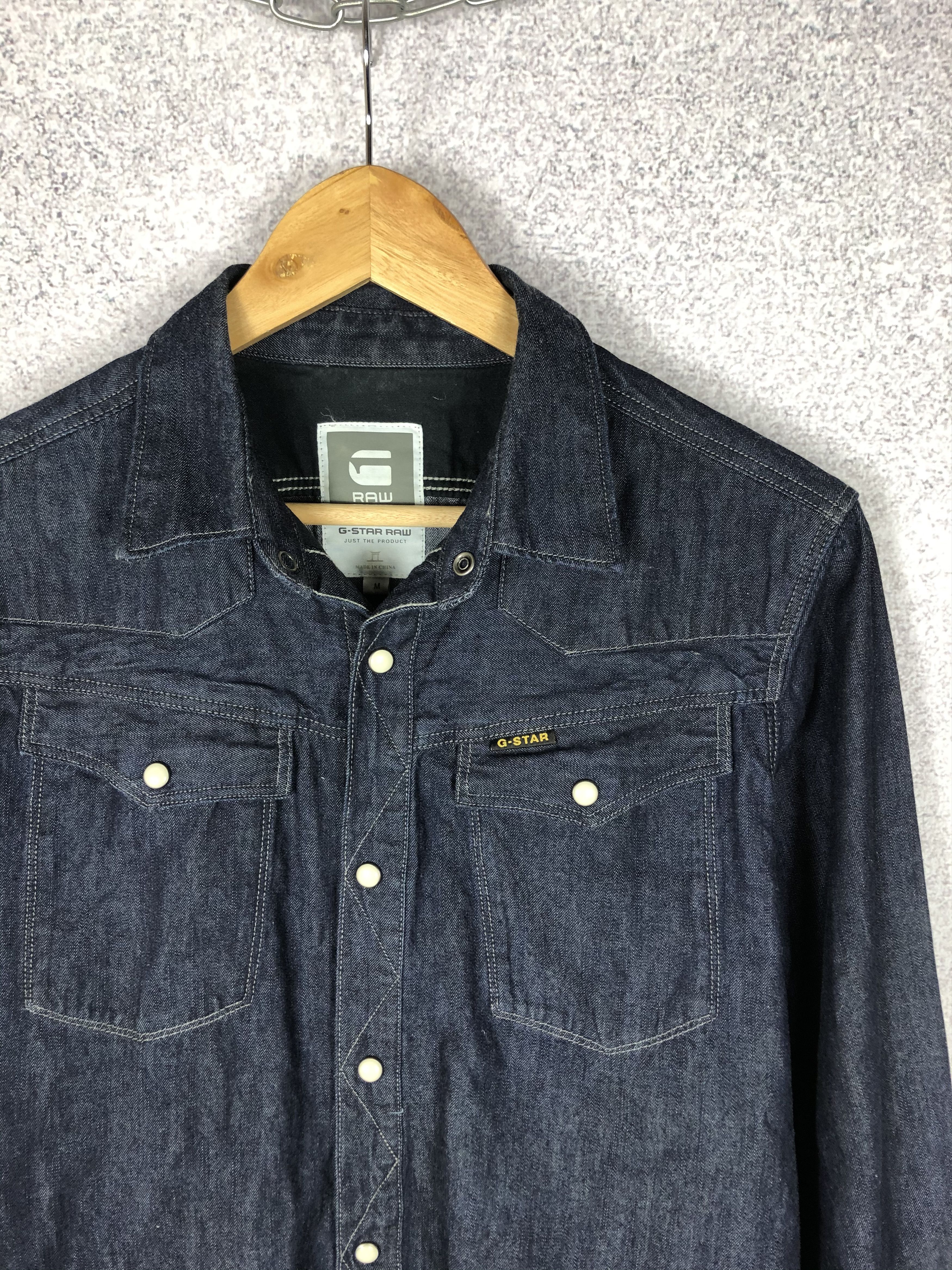 G-Star Vintage G Star Raw Denim Shirt Long Sleeve Size US M / EU 48-50 / 2 - 2 Thumbnail