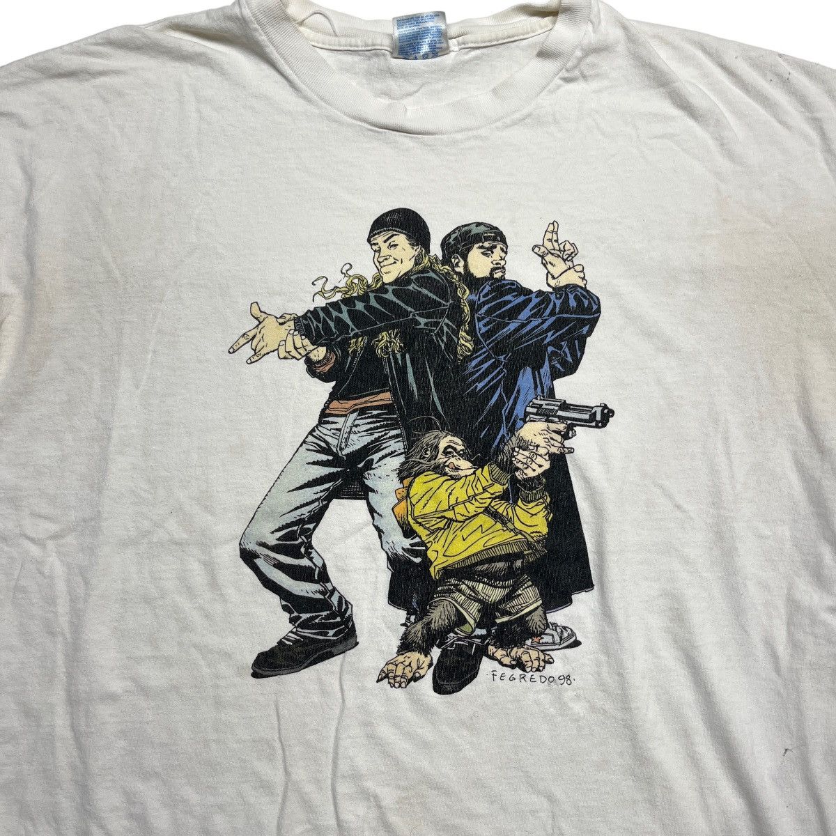 Hanes × Vintage 90s Jay and Silent Bob and a Monkey Tee Size US XXL / EU 58 / 5 - 3 Thumbnail