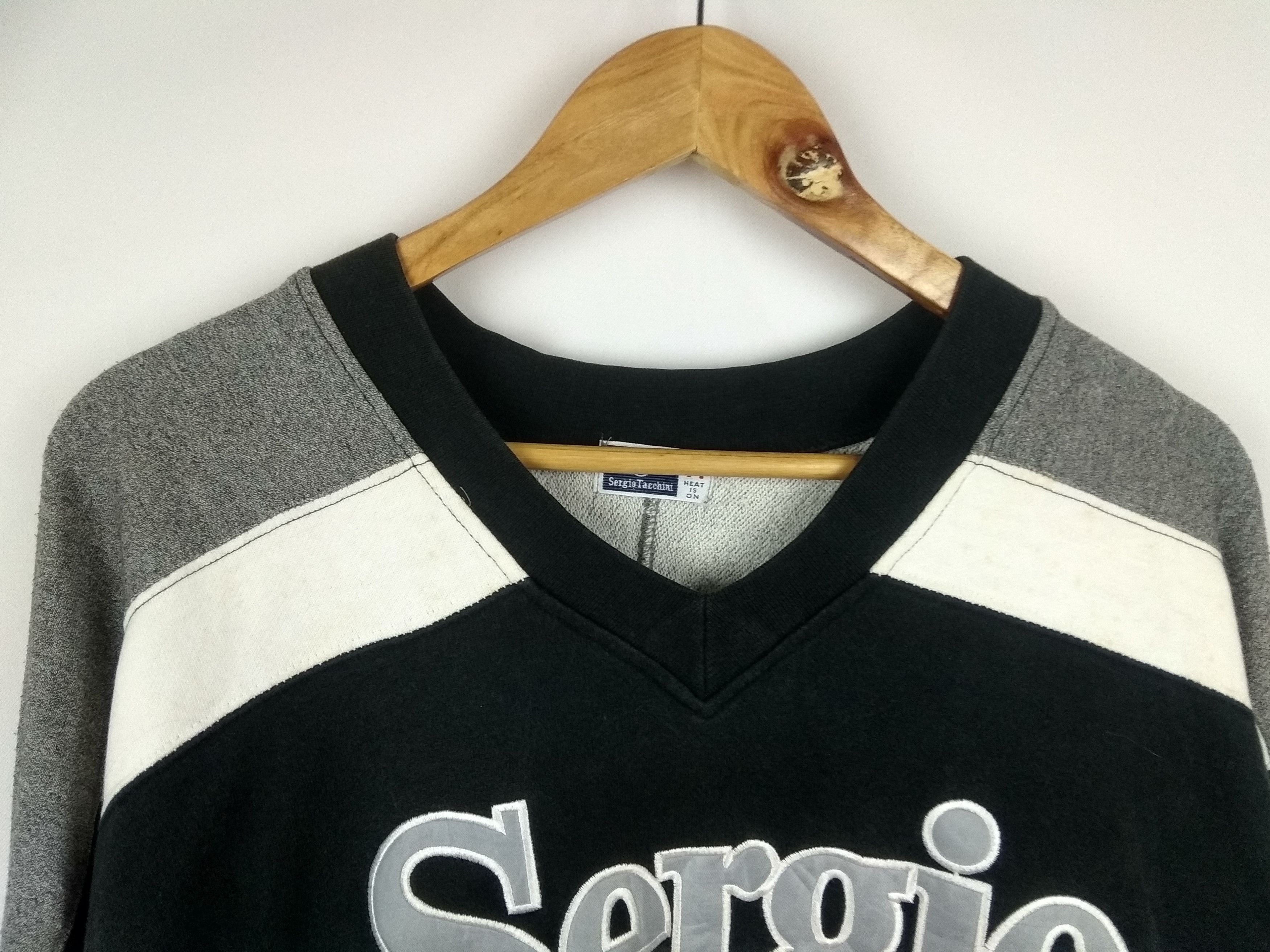 Sergio Tacchini Vintage Sergio Tacchini Jumper v neck Sweatshirt big logo Size US M / EU 48-50 / 2 - 7 Thumbnail