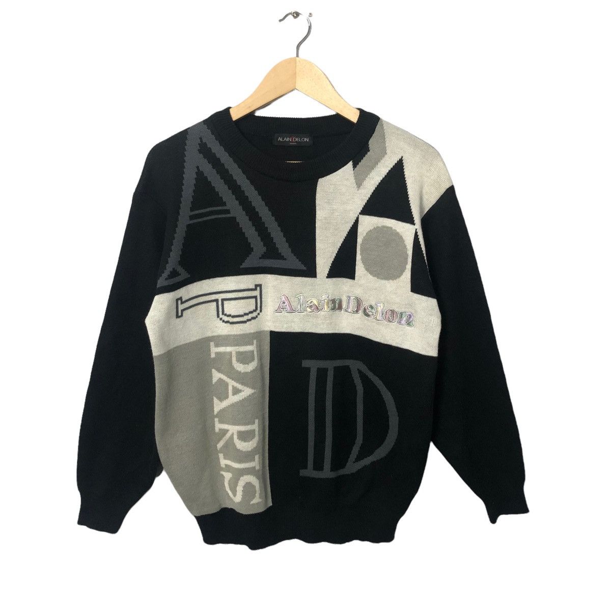 Aran Isles Knitwear Vtg Alain Delon Paris Embroidery Big Logo Knitwear Sweater Size US M / EU 48-50 / 2 - 1 Thumbnail