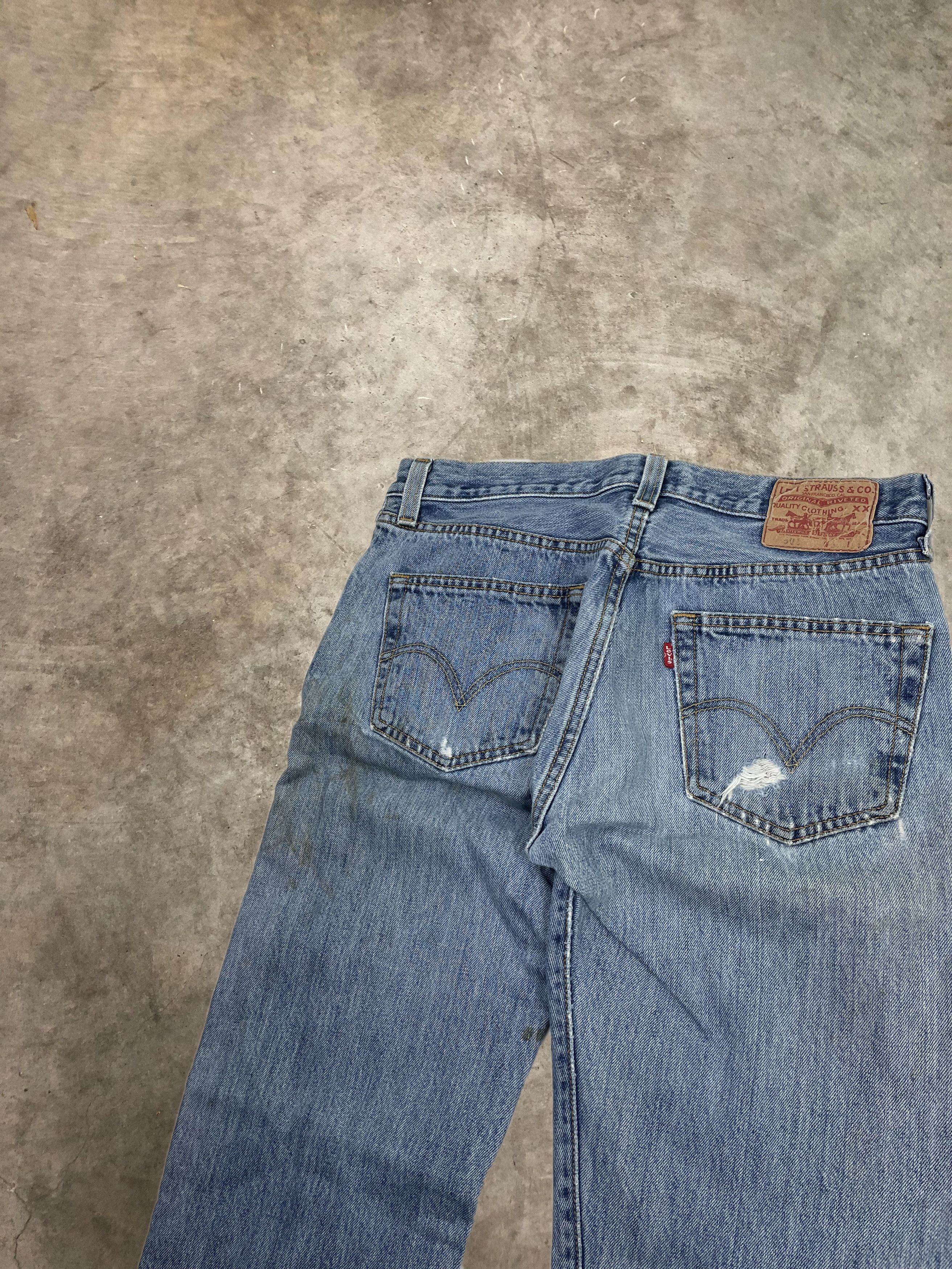 Levi's Levis 501 Painter Pants Denim Jeans Distressed Straight Cut Size US 30 / EU 46 - 1 Thumbnail