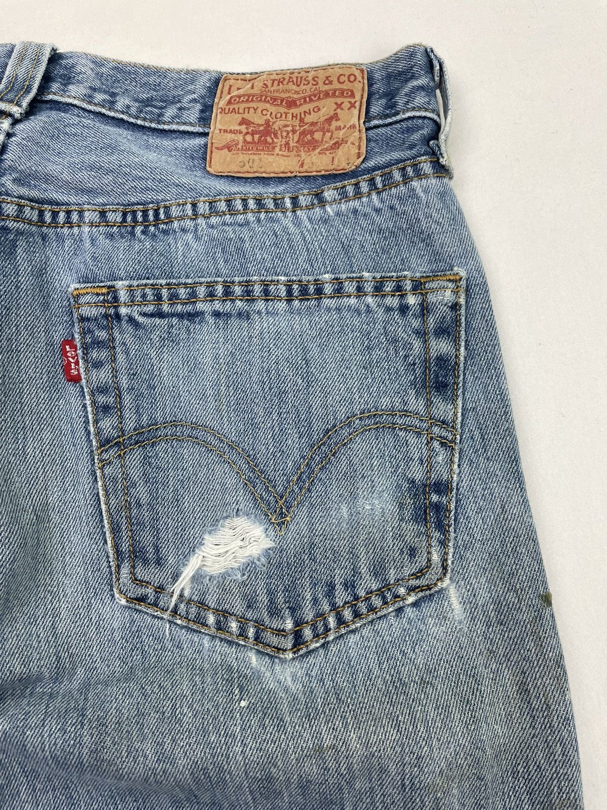 Levi's Levis 501 Painter Pants Denim Jeans Distressed Straight Cut Size US 30 / EU 46 - 8 Thumbnail