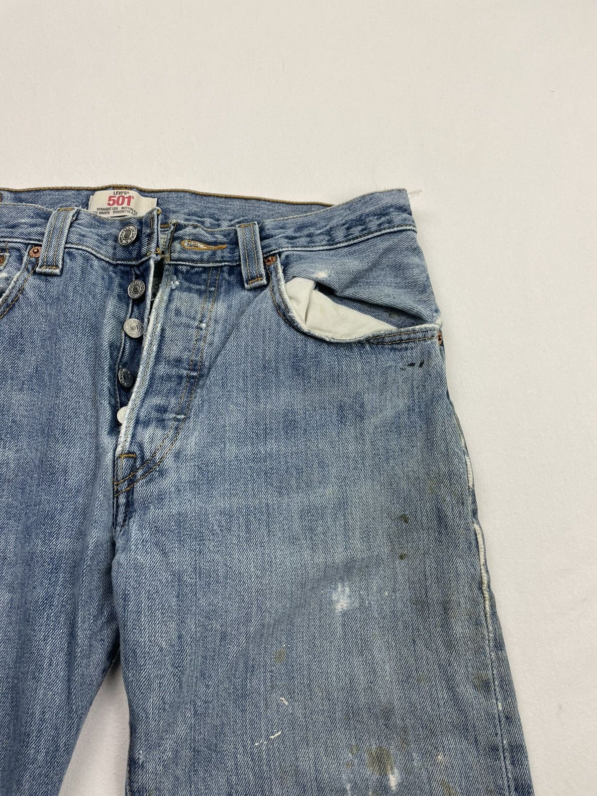 Levi's Levis 501 Painter Pants Denim Jeans Distressed Straight Cut Size US 30 / EU 46 - 4 Thumbnail
