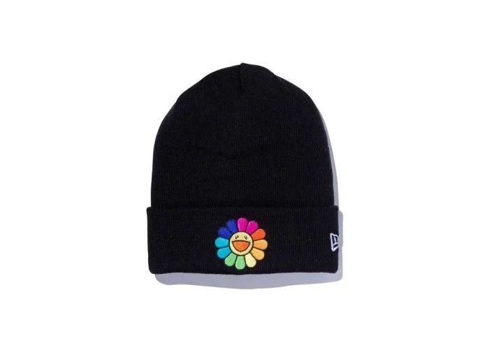 image of Takashi Murakami New Era Beanie in Black, Men's
