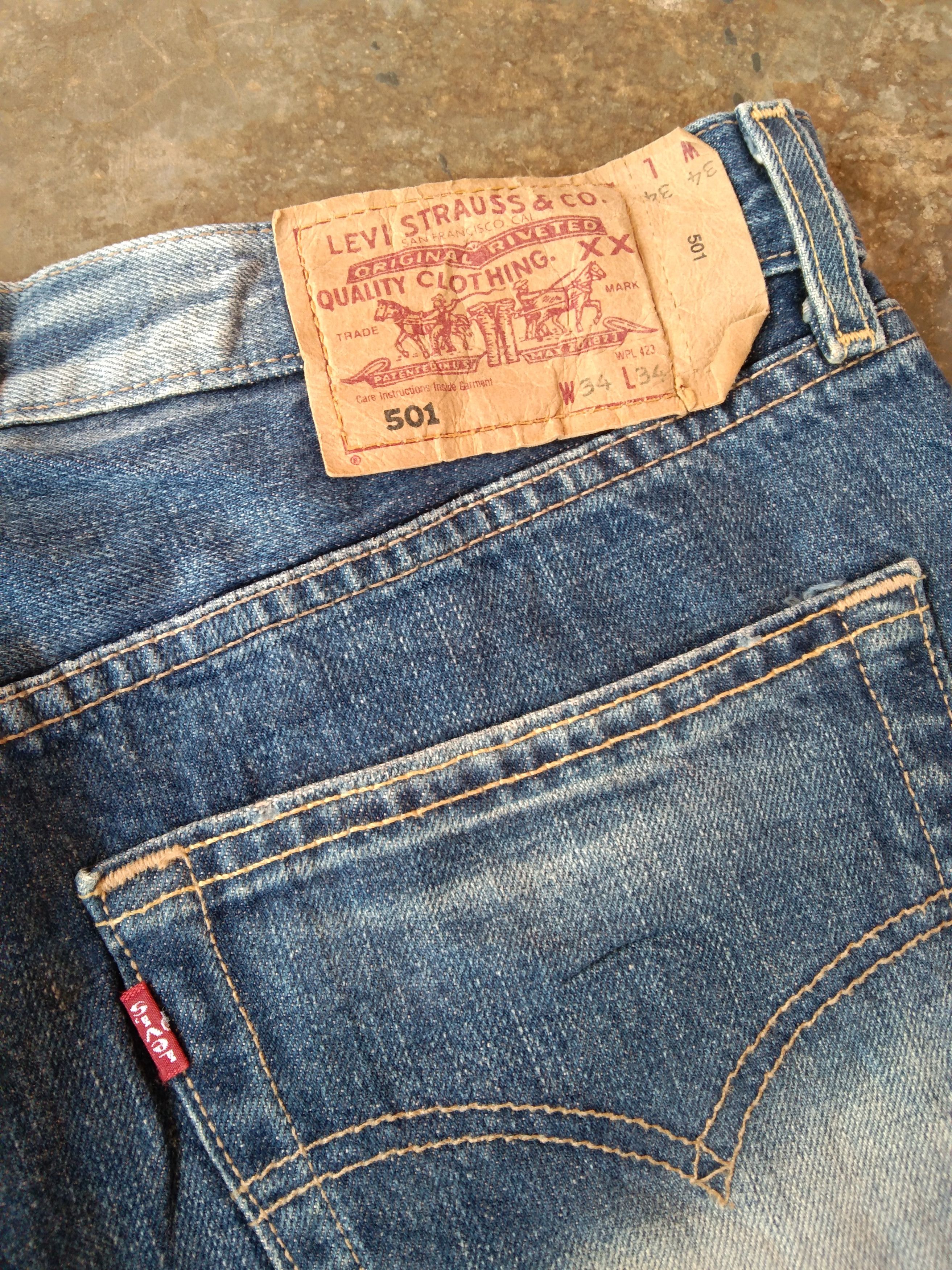 Levi's Vintage Levis 501 Straight Leg Distressed Jeans 32x34 Size US 32 / EU 48 - 3 Thumbnail