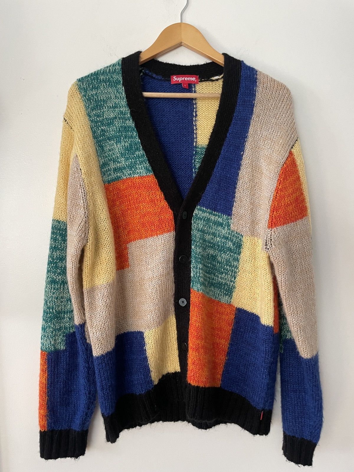 Supreme Supreme Patchwork Mohair Cardigan | Grailed