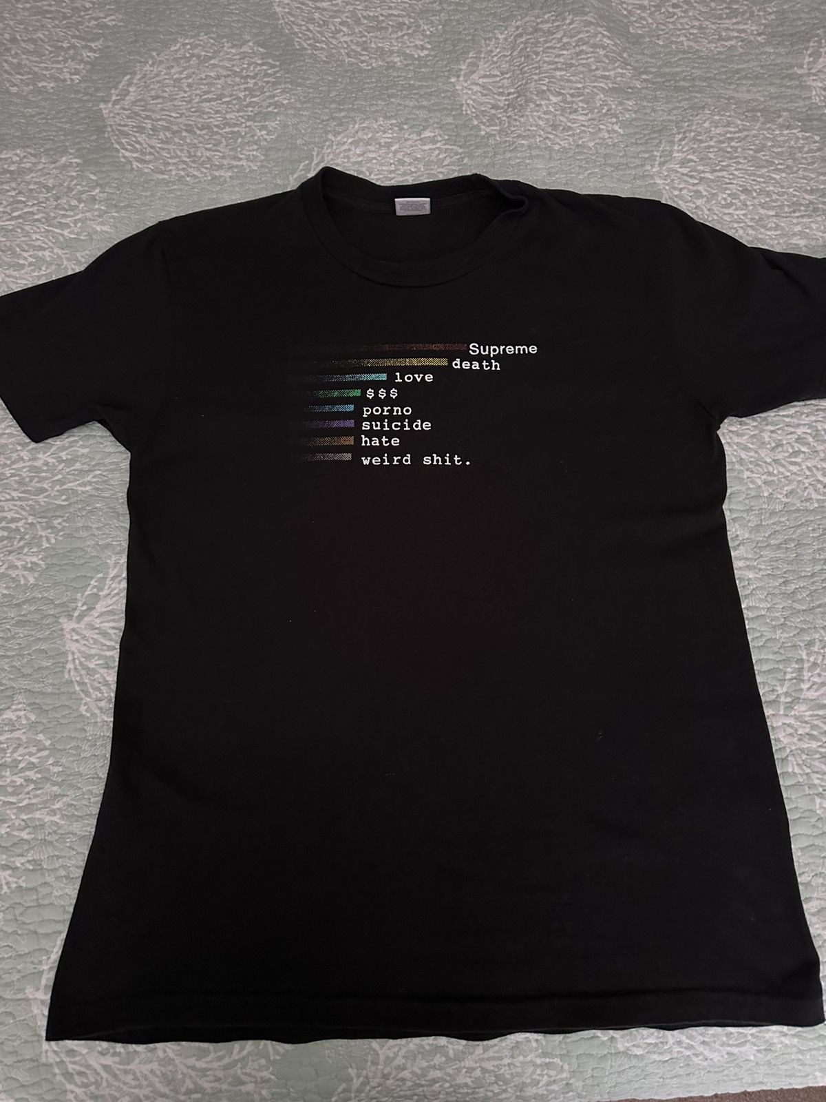 Supreme Supreme Chart Tee Black Medium Grailed