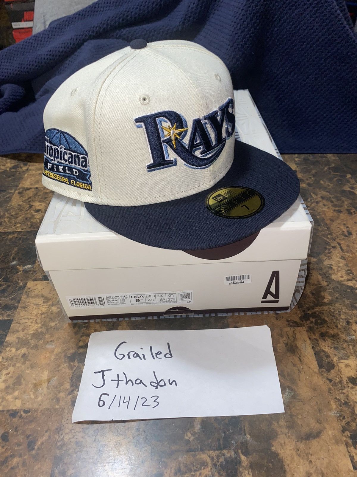 Tampa Bay Rays New Era 59fifty size 7 chrome navy icy blue
