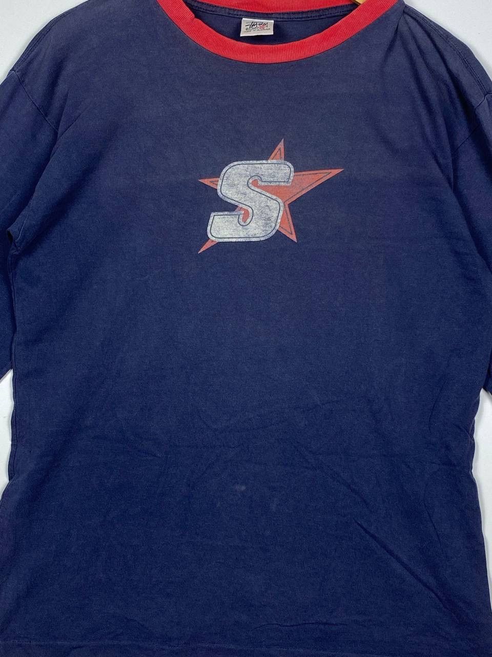 Stussy OG Vintage 90s Stussy Star Logo Printed Sun Faded Tshirt Size US M / EU 48-50 / 2 - 2 Thumbnail