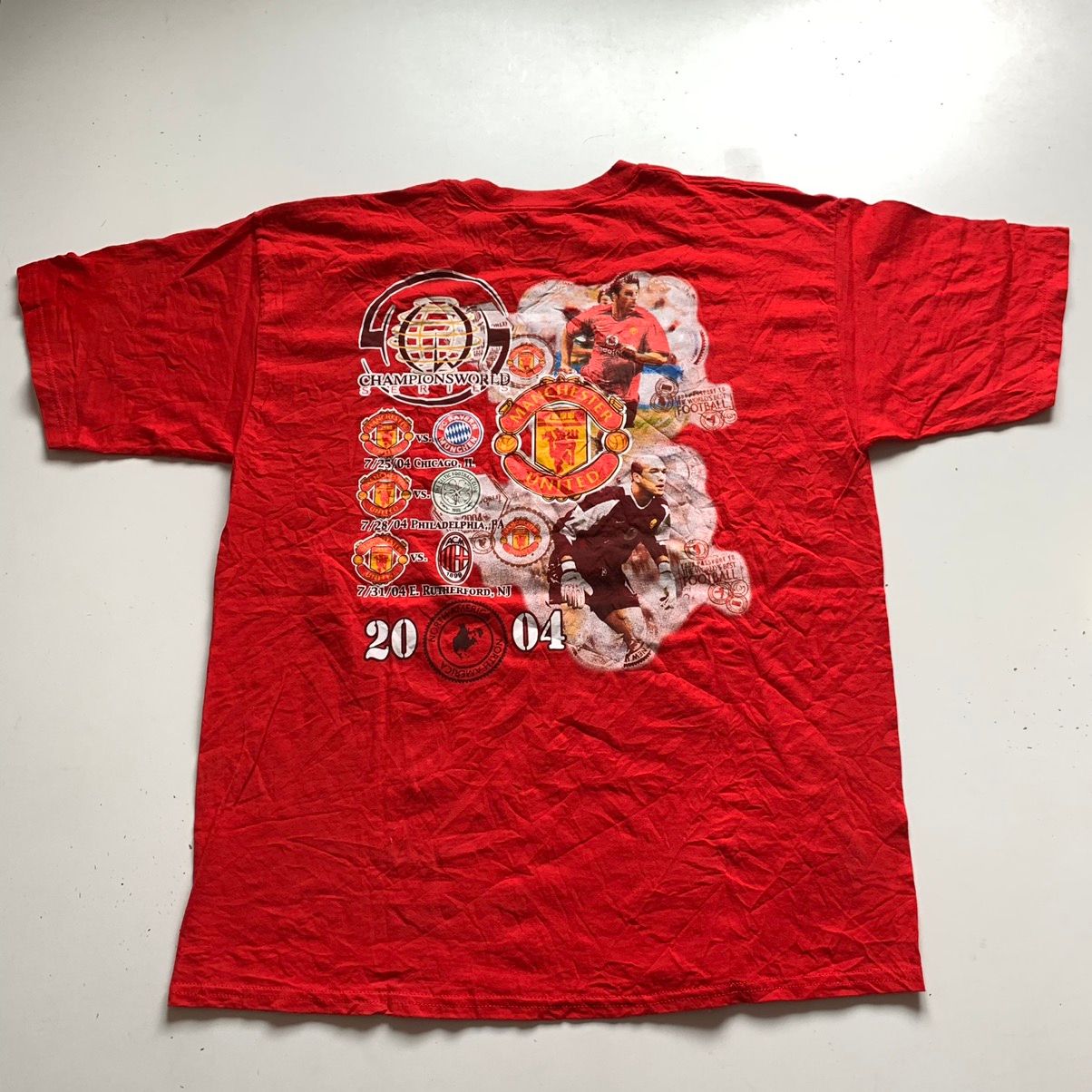 Nike Vintage 2004 Manchester United nike graphic t shirt red Size US XL / EU 56 / 4 - 1 Preview
