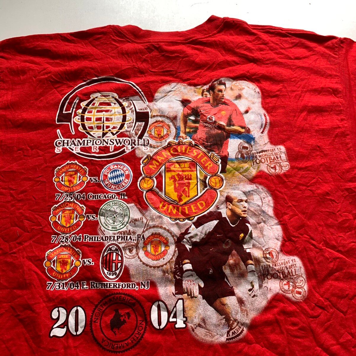 Nike Vintage 2004 Manchester United nike graphic t shirt red Size US XL / EU 56 / 4 - 4 Thumbnail
