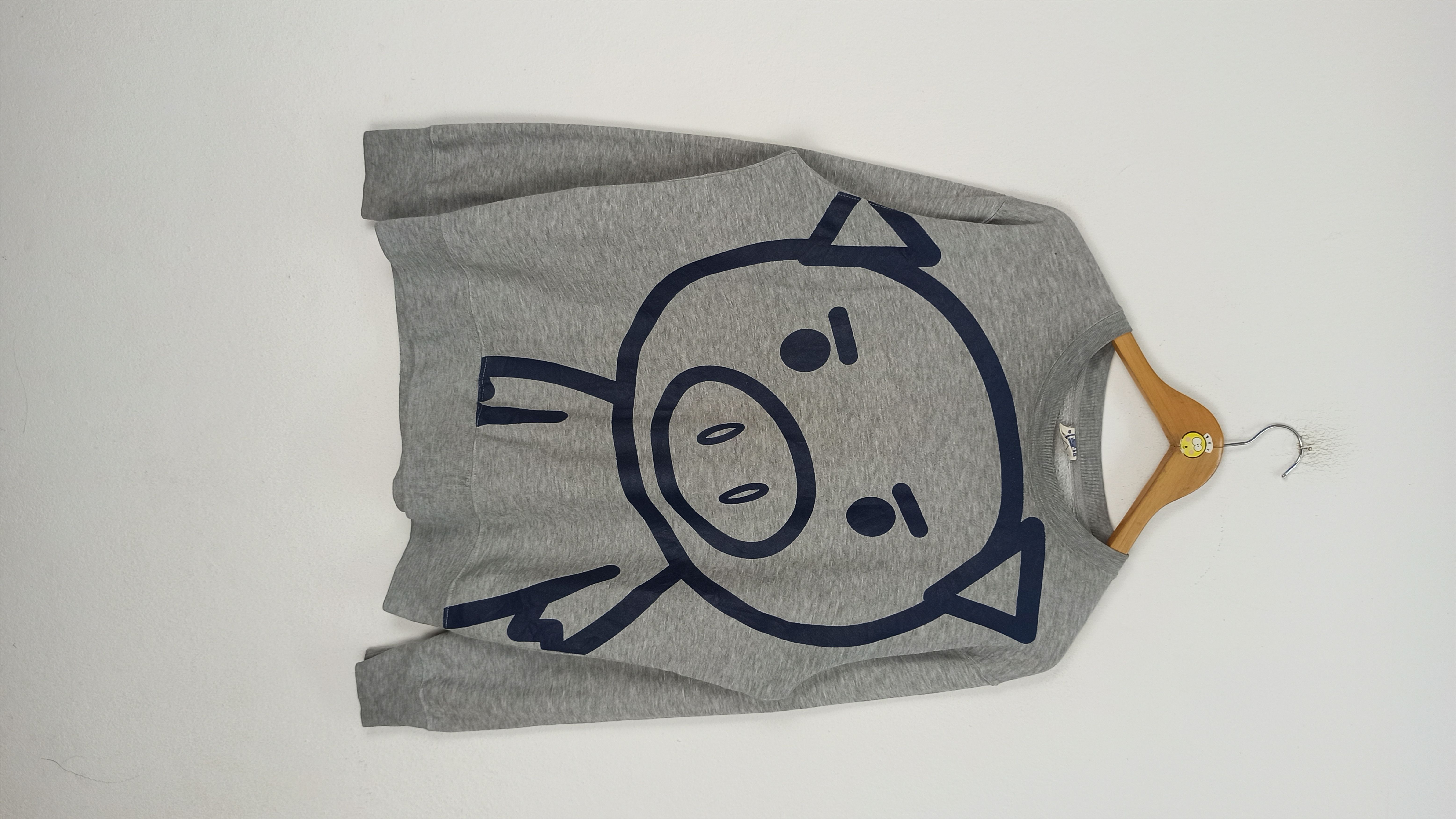 image of Anima Vintage Anime Japan Over Print Sweatshirt in Grey, Men's (Size Large)